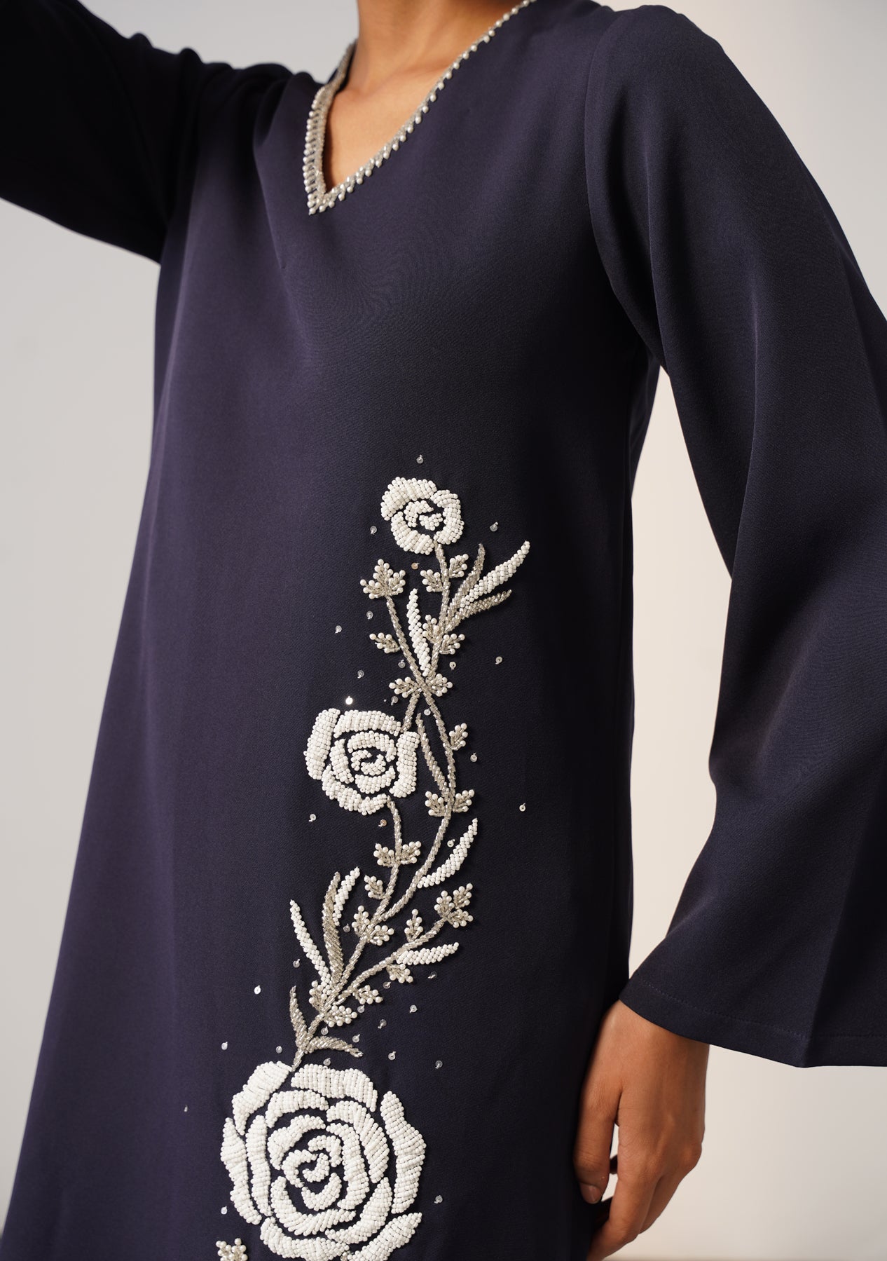 Rosebud Dress (Navy)