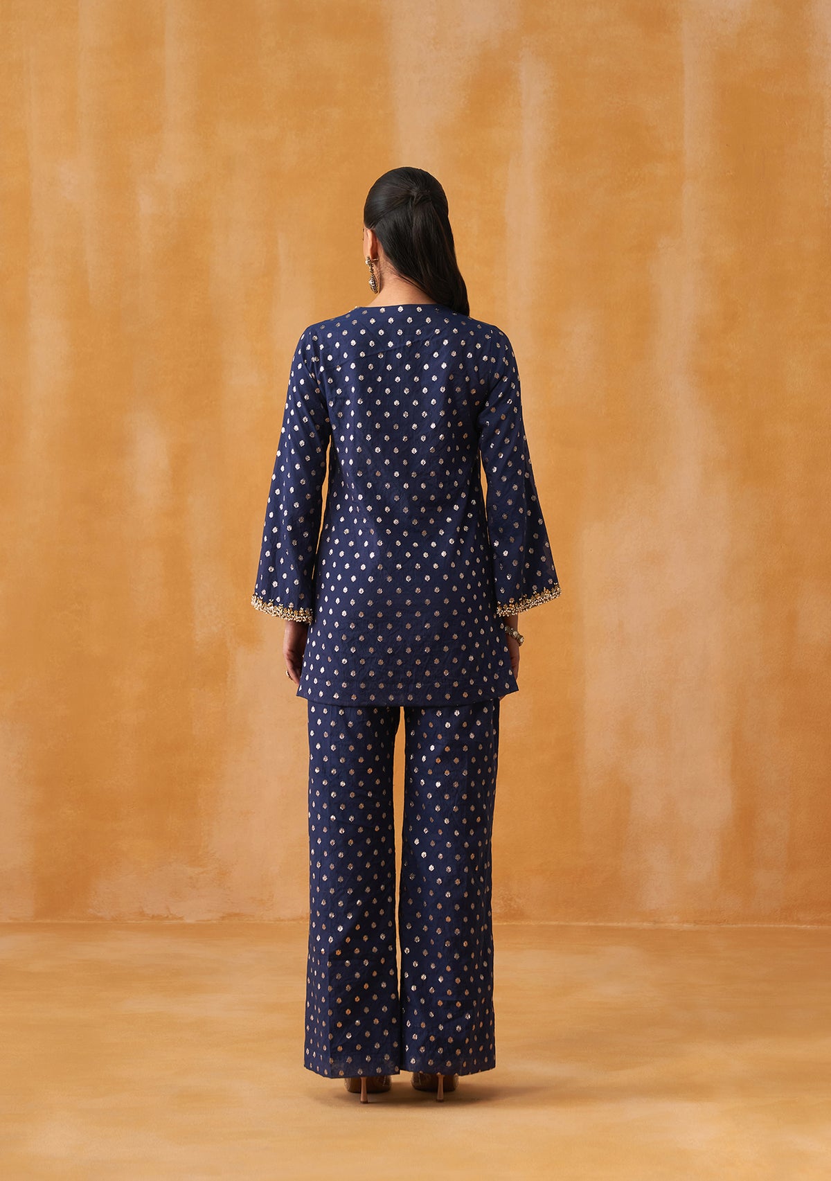 Begum Co-ord Set with Potli (Navy)