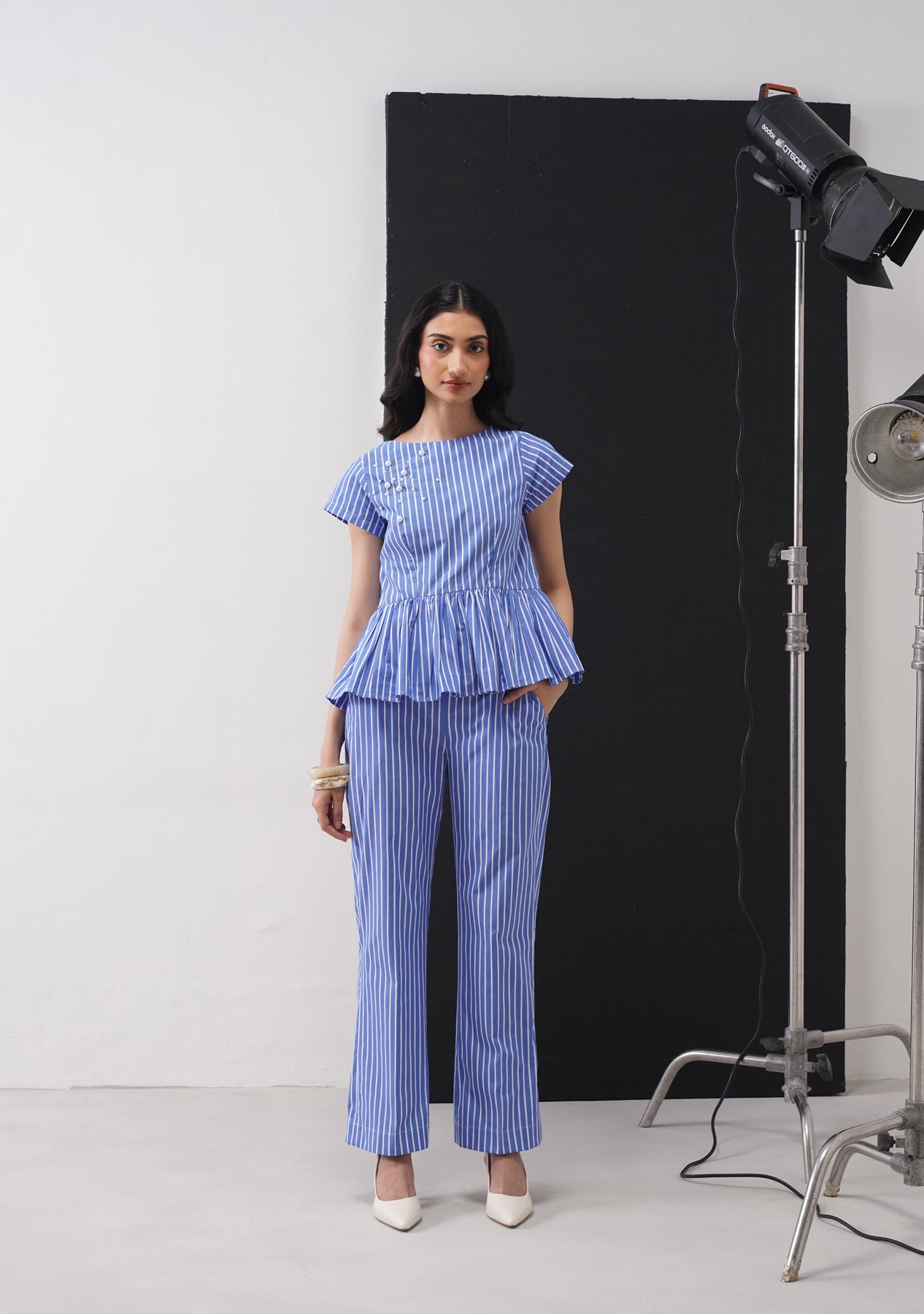 Avery Co-ord Set (Blue & White Striped)