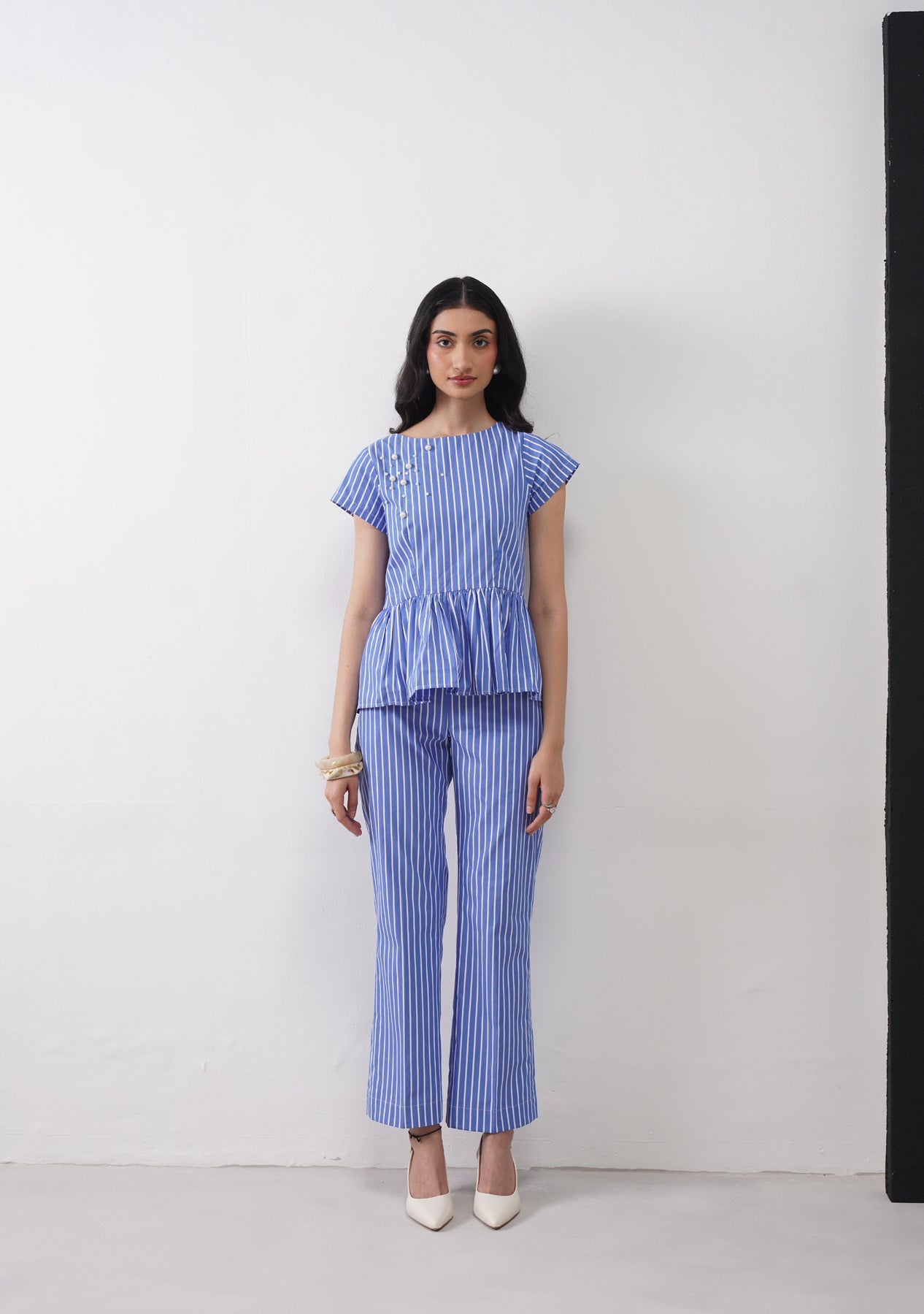 Avery Co-ord Set (Blue & White Striped)