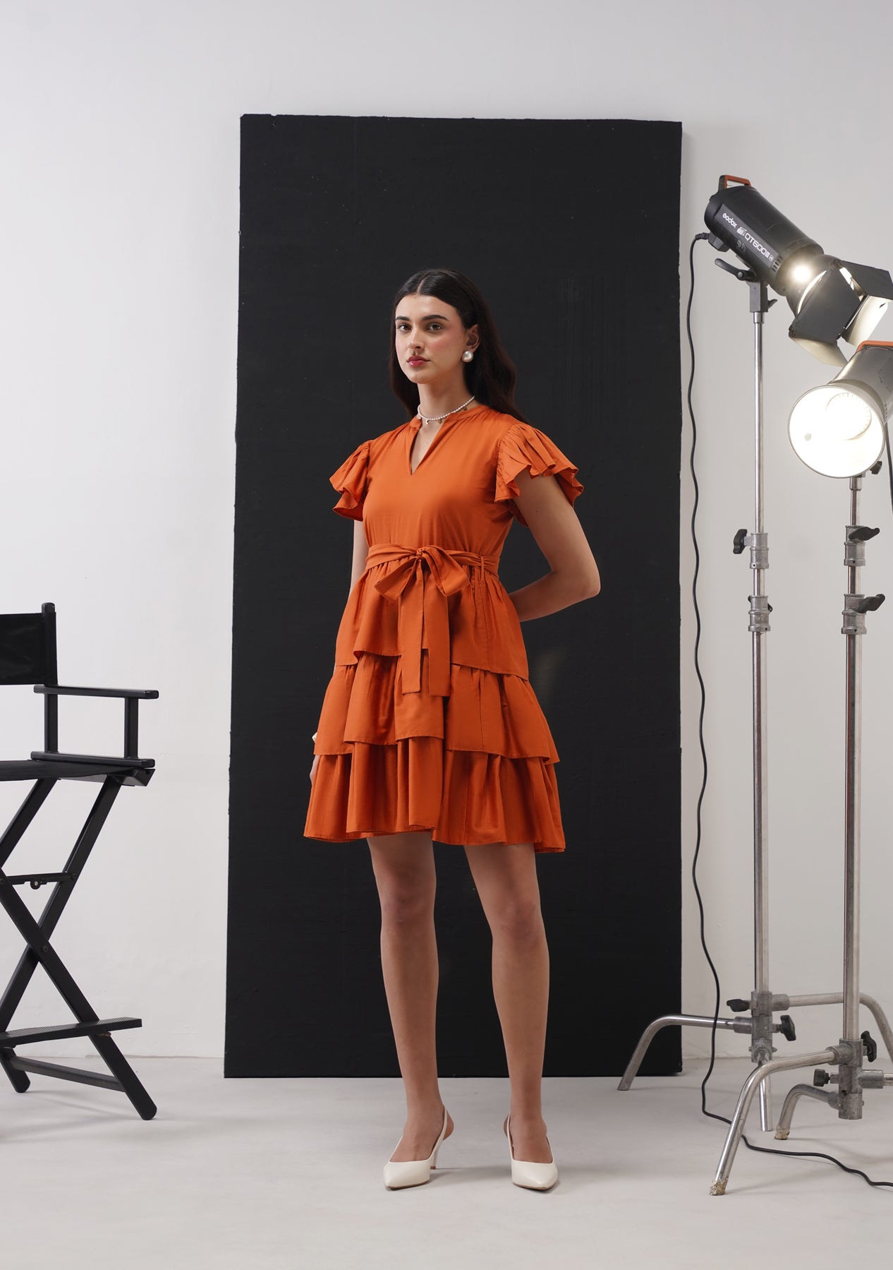 Juliet Mini Dress (Rust)