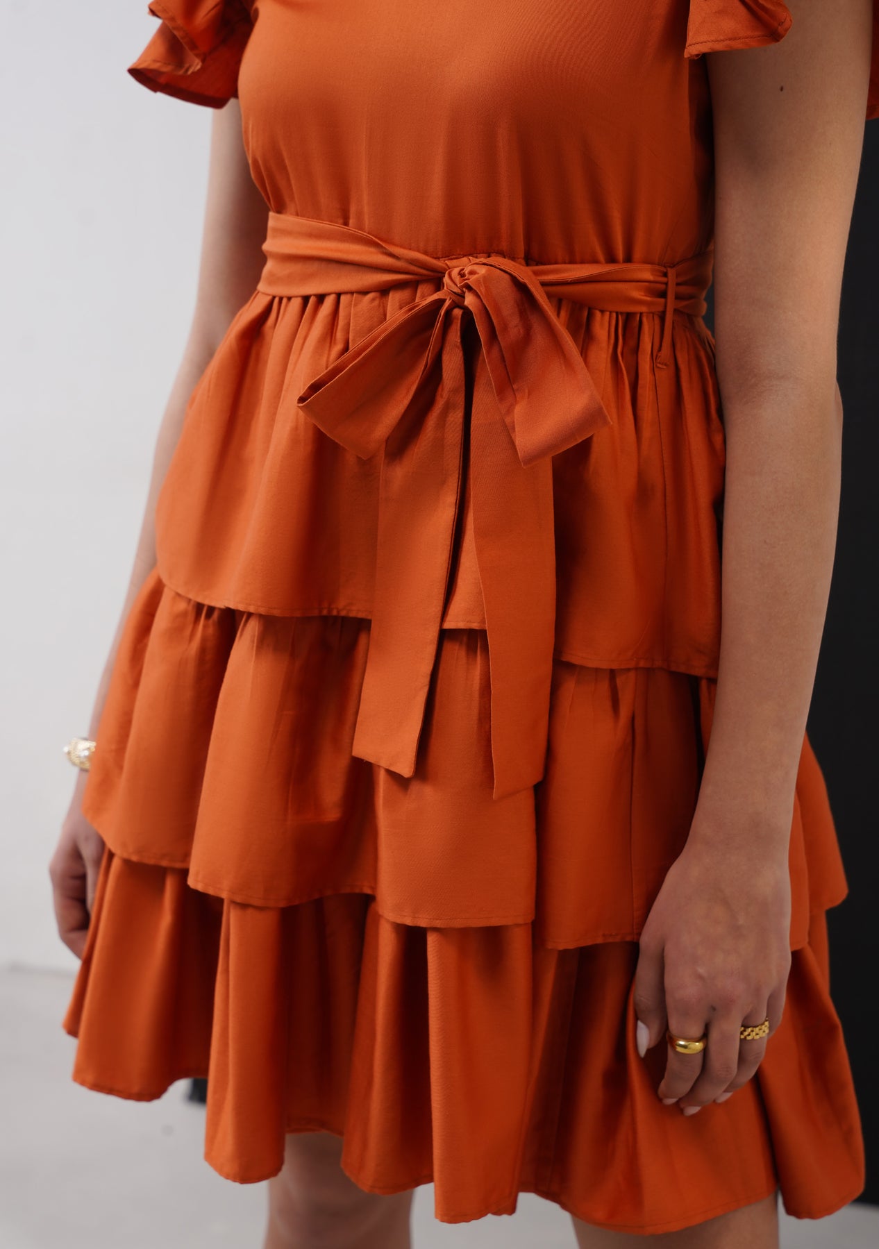 Juliet Mini Dress (Rust)