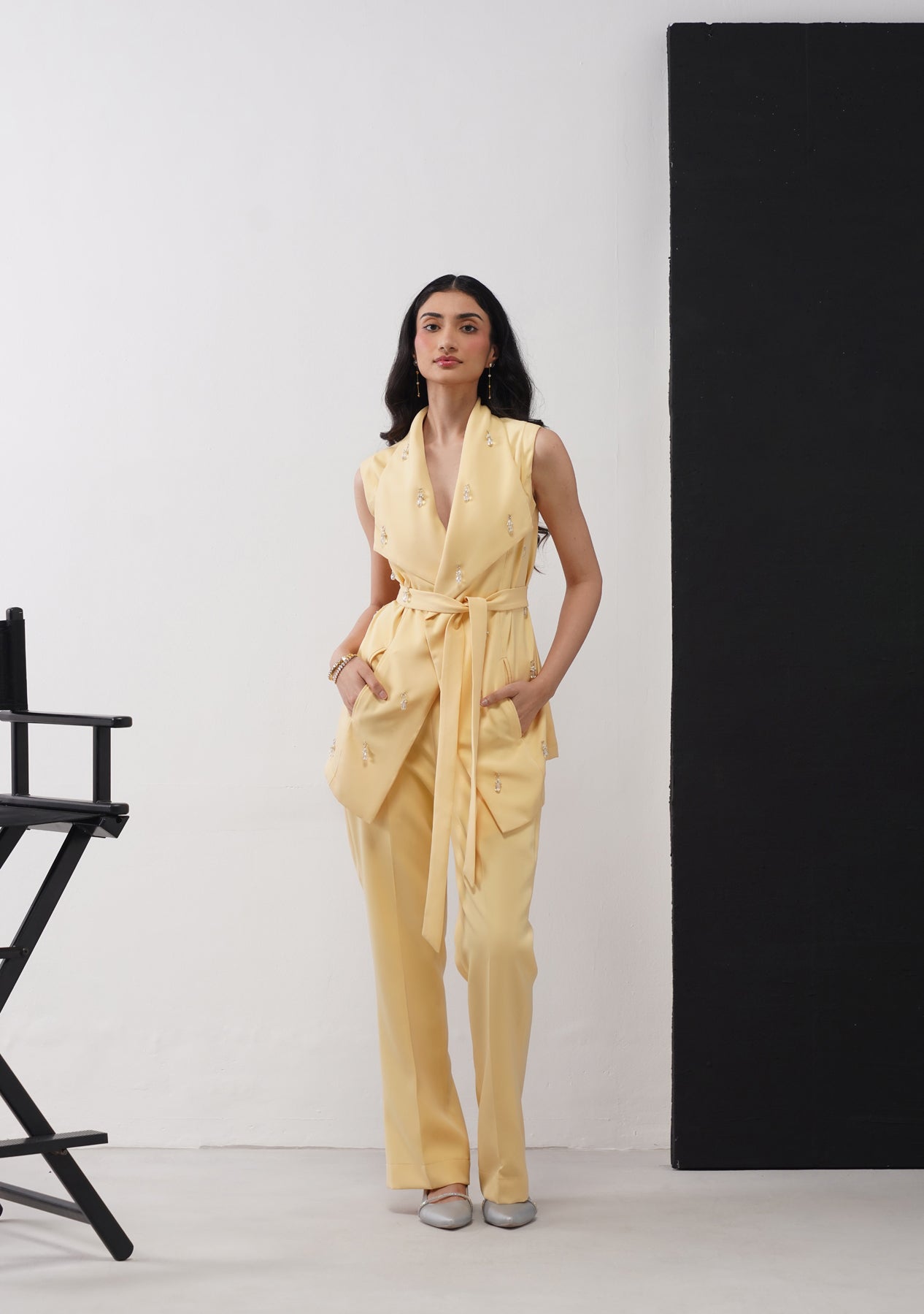 Crystal Drop Co-ord Set (Butter Yellow)