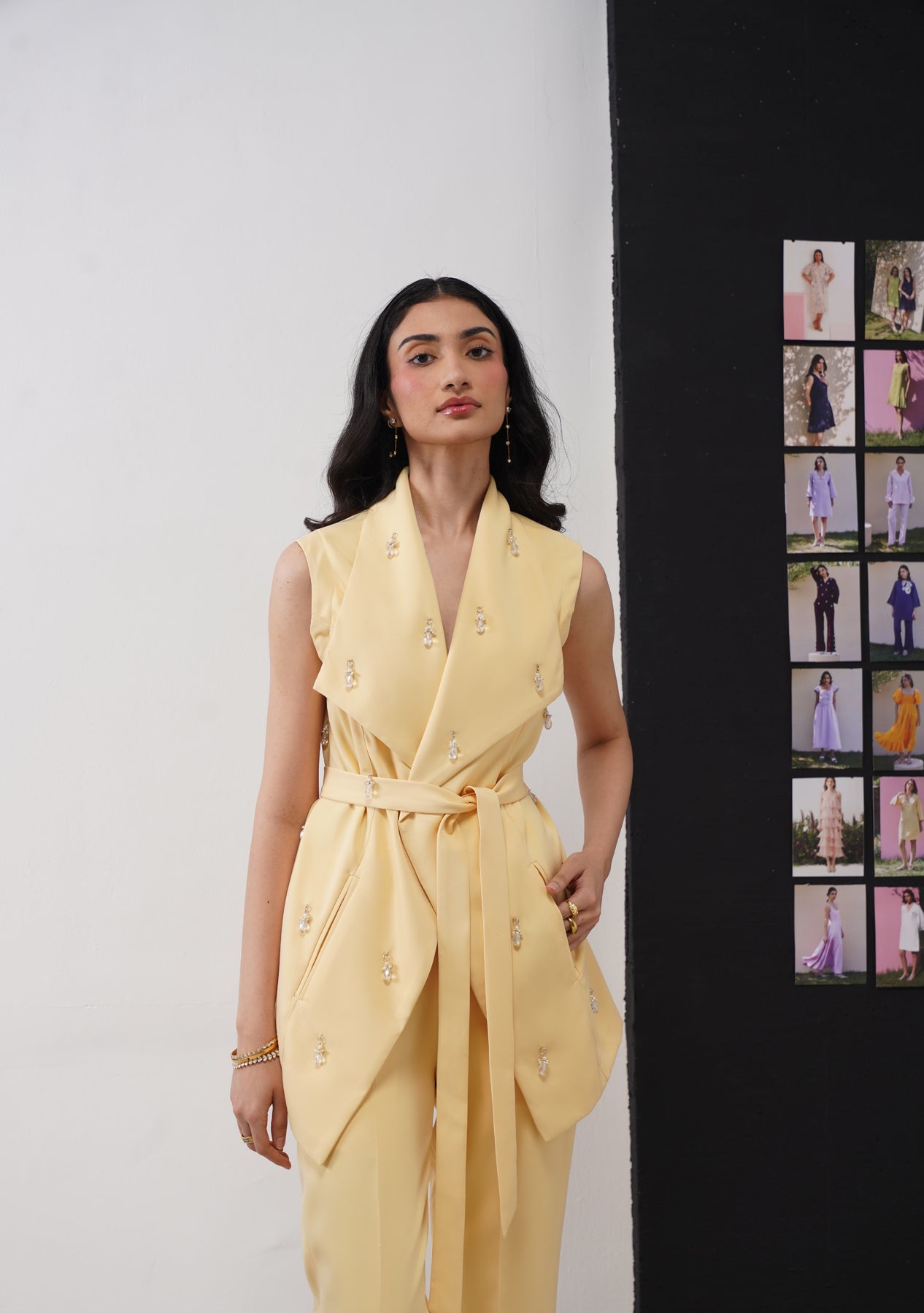 Crystal Drop Co-ord Set (Butter Yellow)