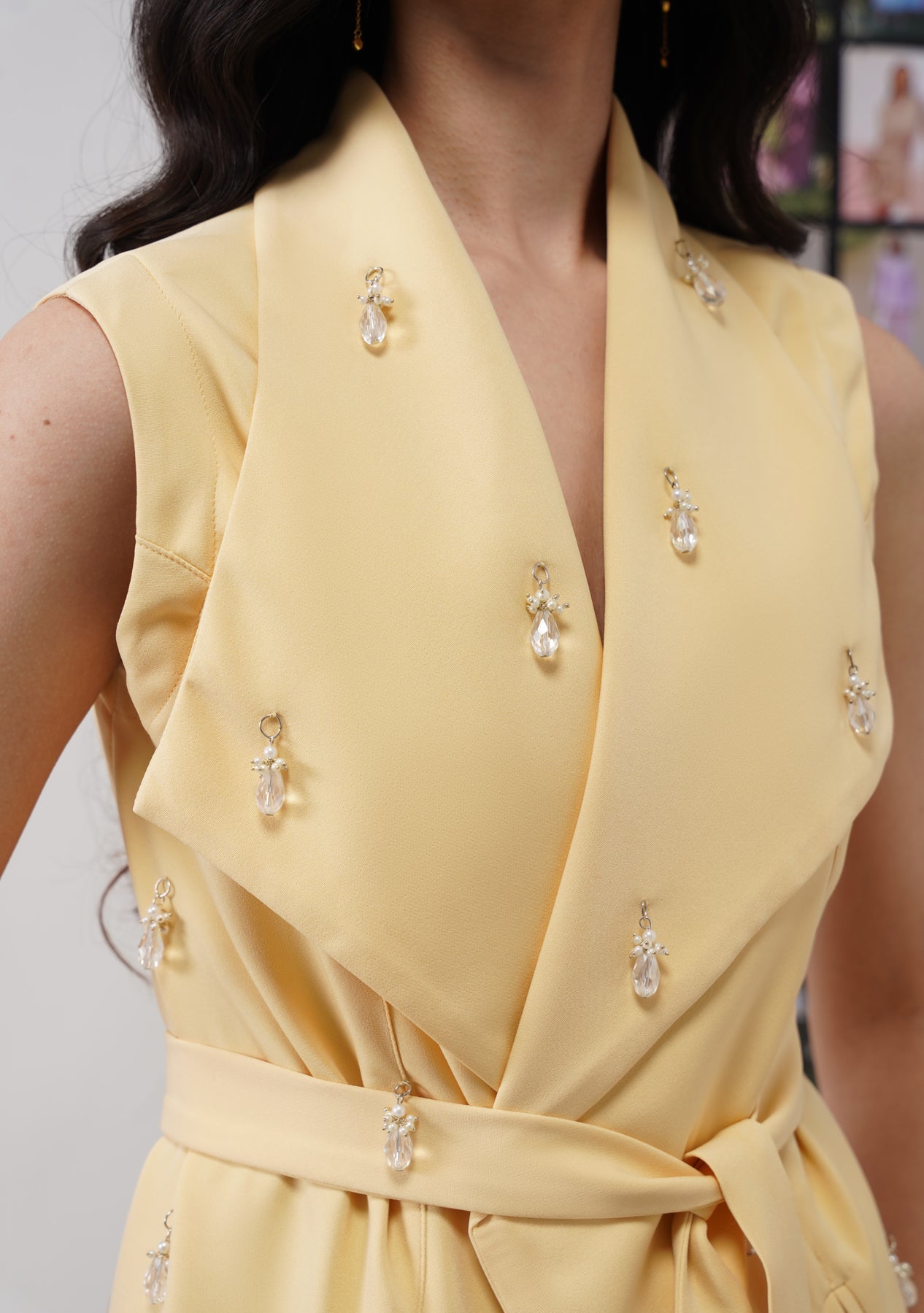 Crystal Drop Co-ord Set (Butter Yellow)