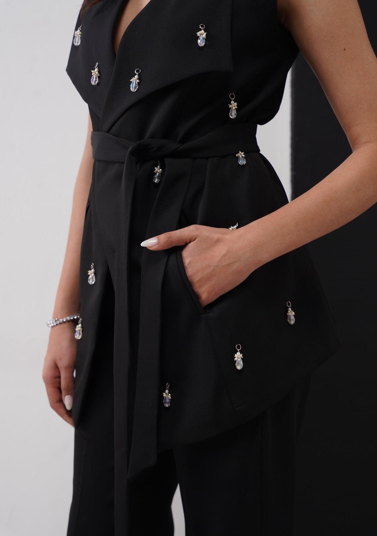 Crystal Drop Co-ord Set (Black)