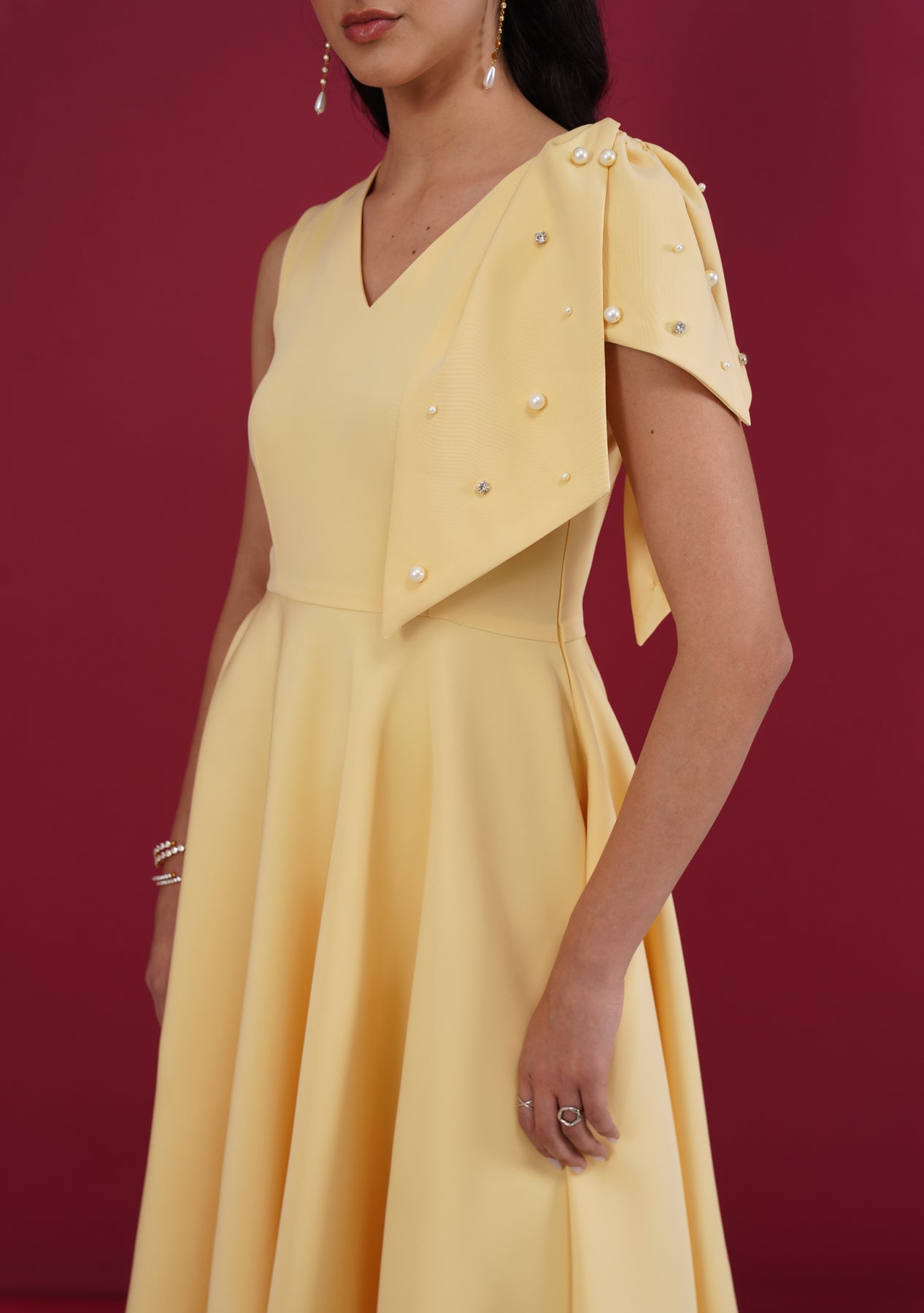 Cara Midi Dress (Butter Yellow)