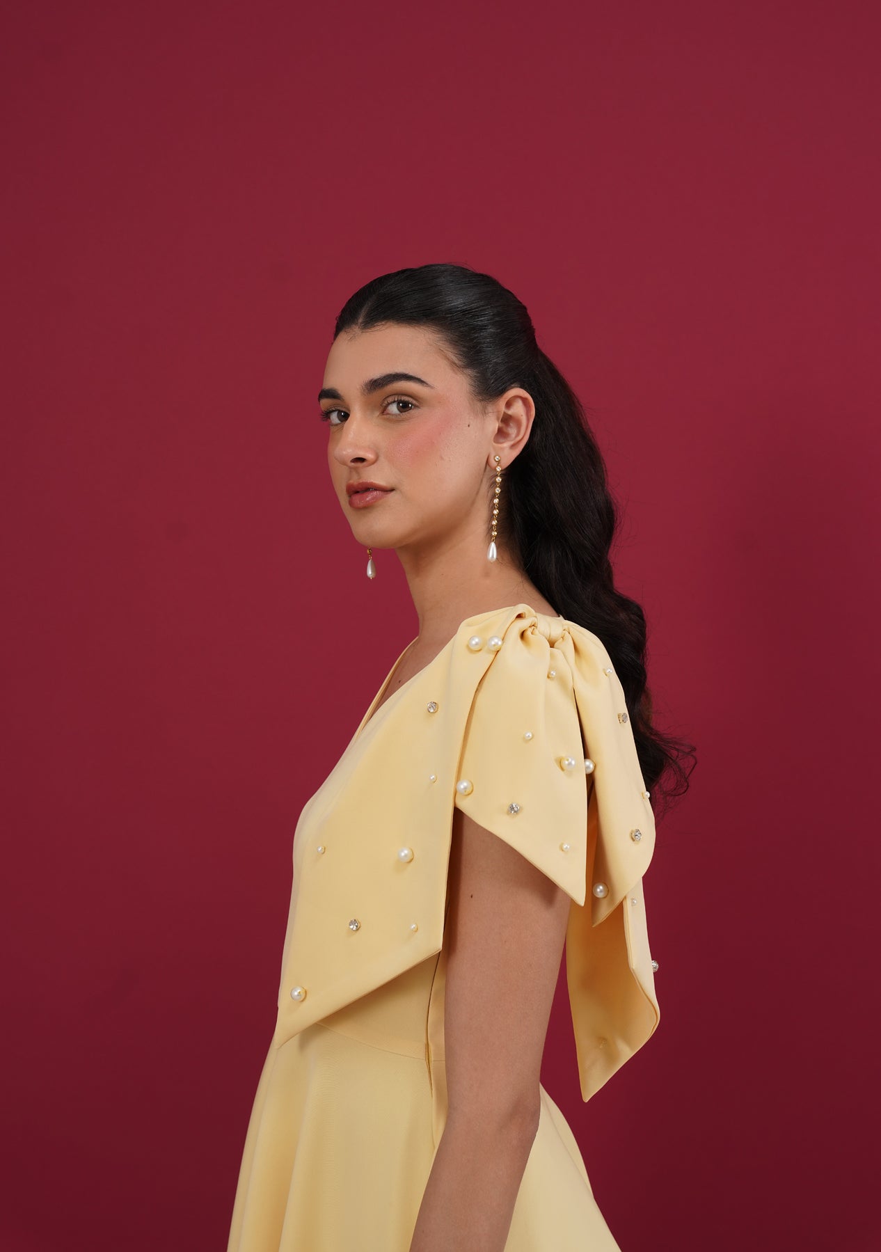 Cara Midi Dress (Butter Yellow)