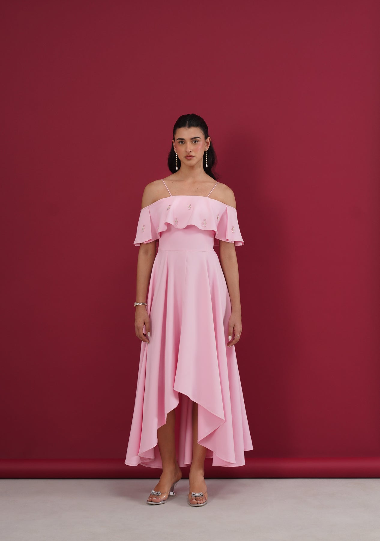 Alaia High Low Dress (Baby Pink)
