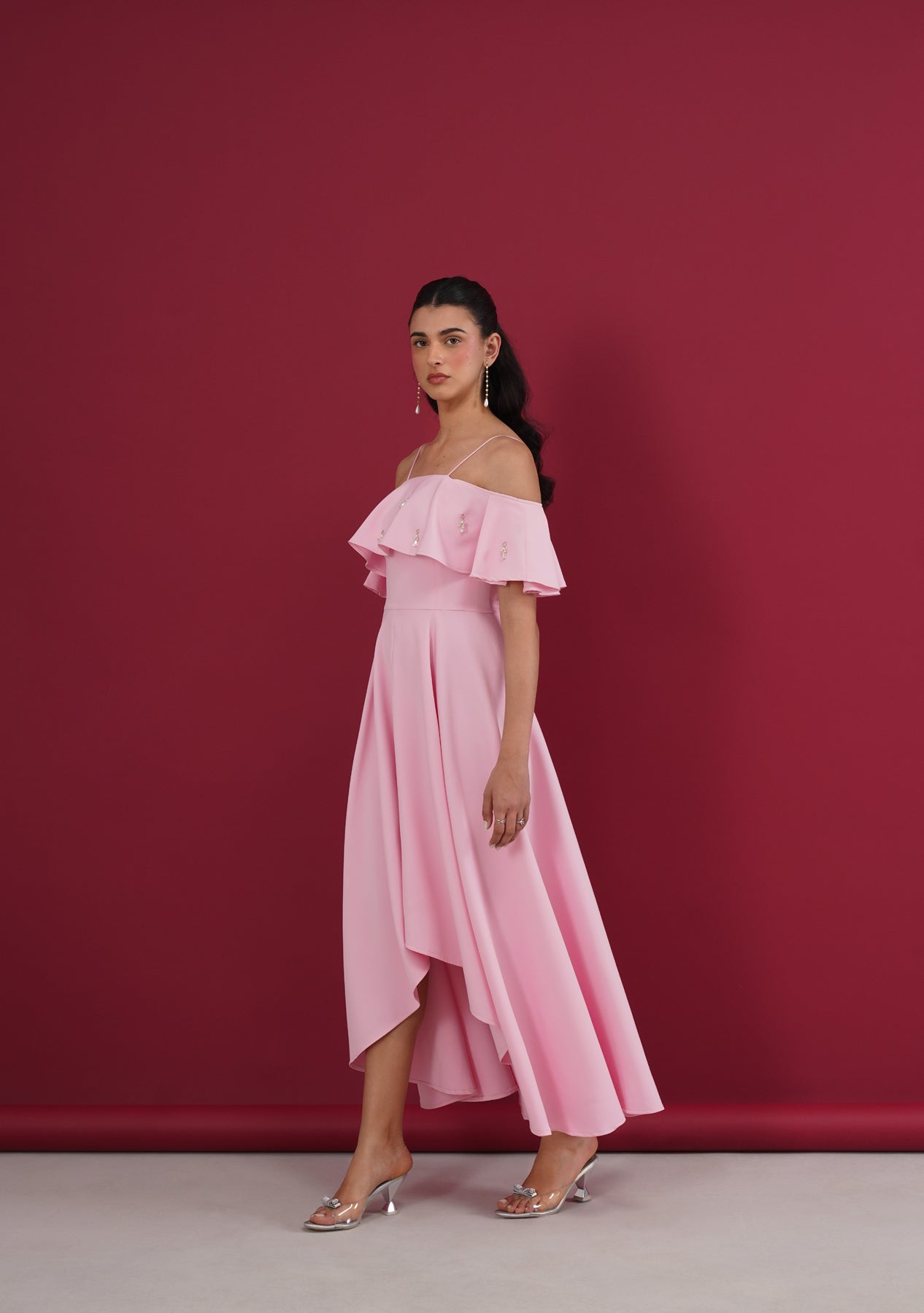 Alaia High Low Dress (Baby Pink)