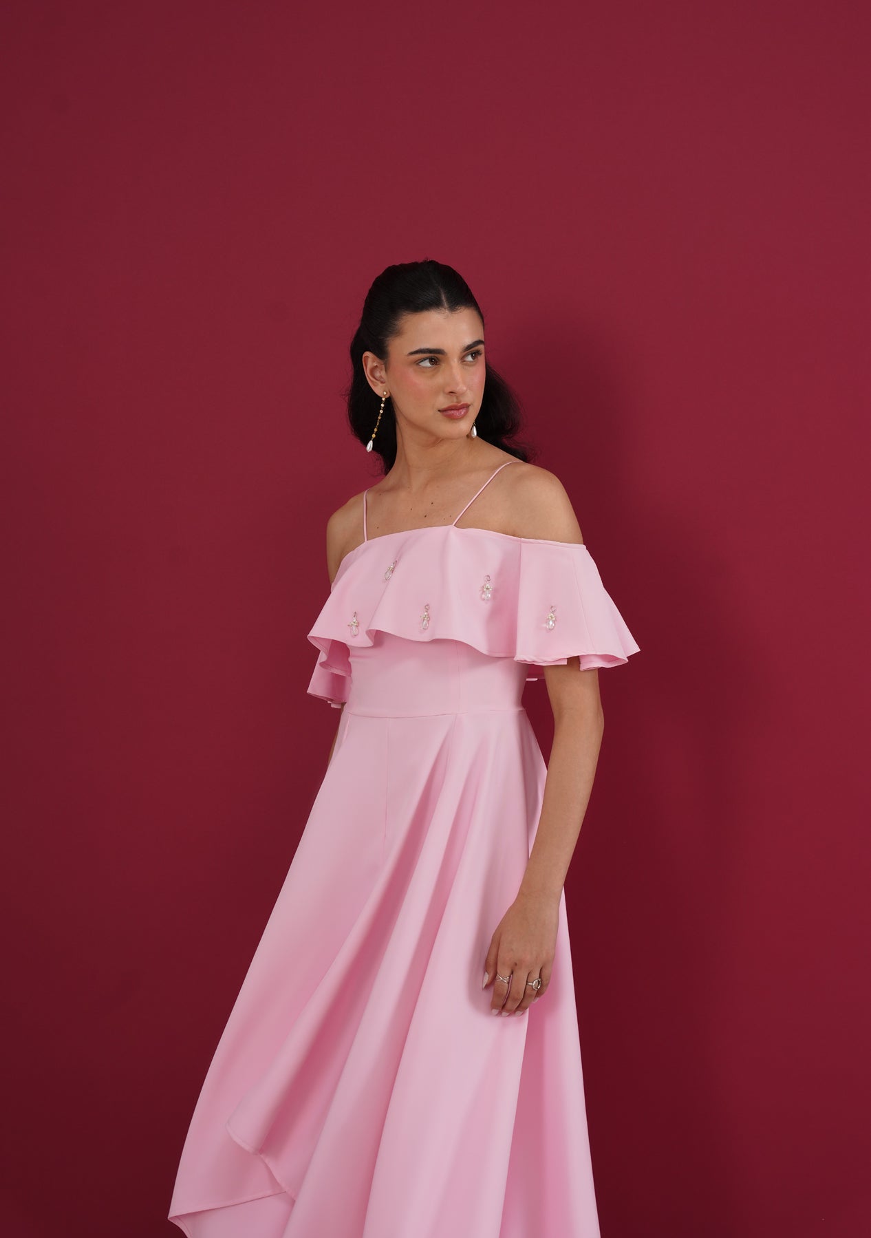 Alaia High Low Dress (Baby Pink)