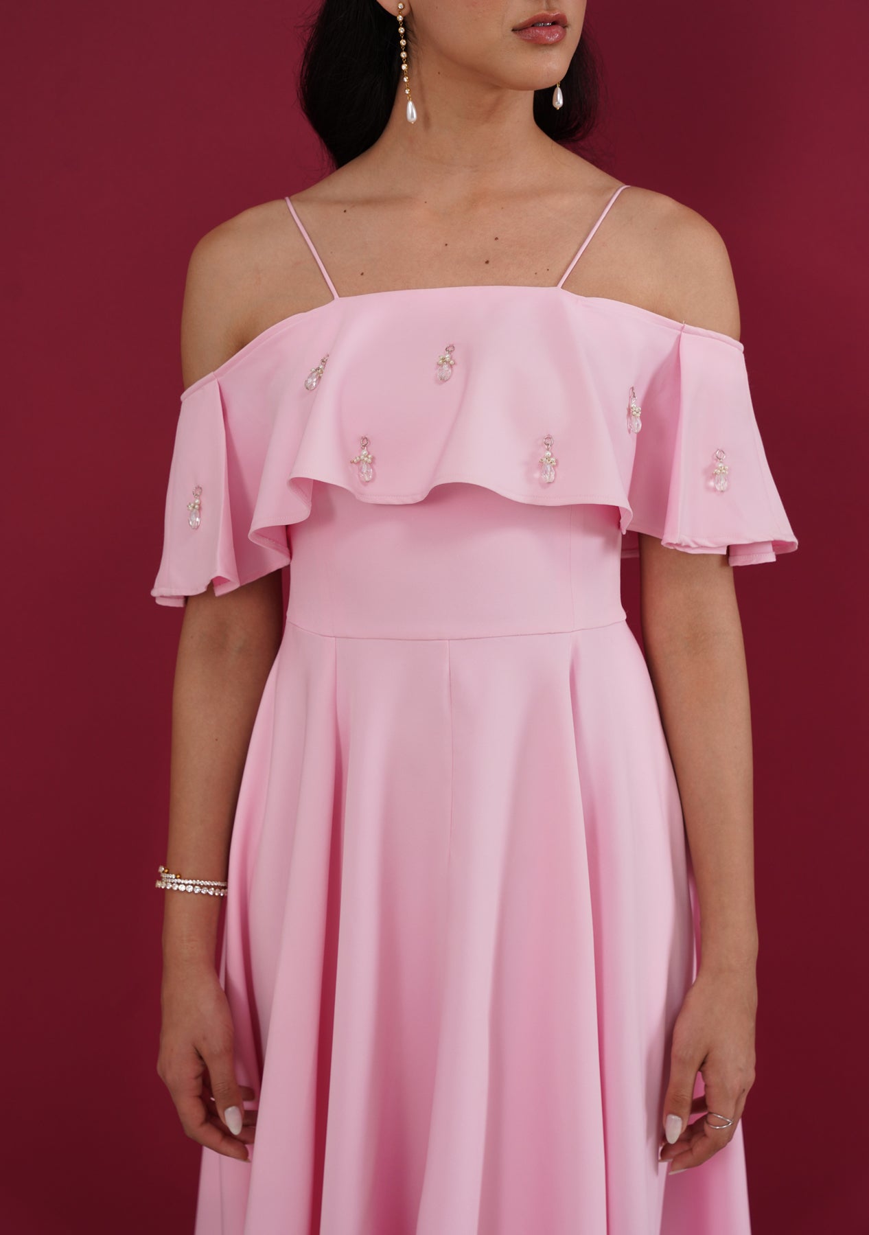 Alaia High Low Dress (Baby Pink)
