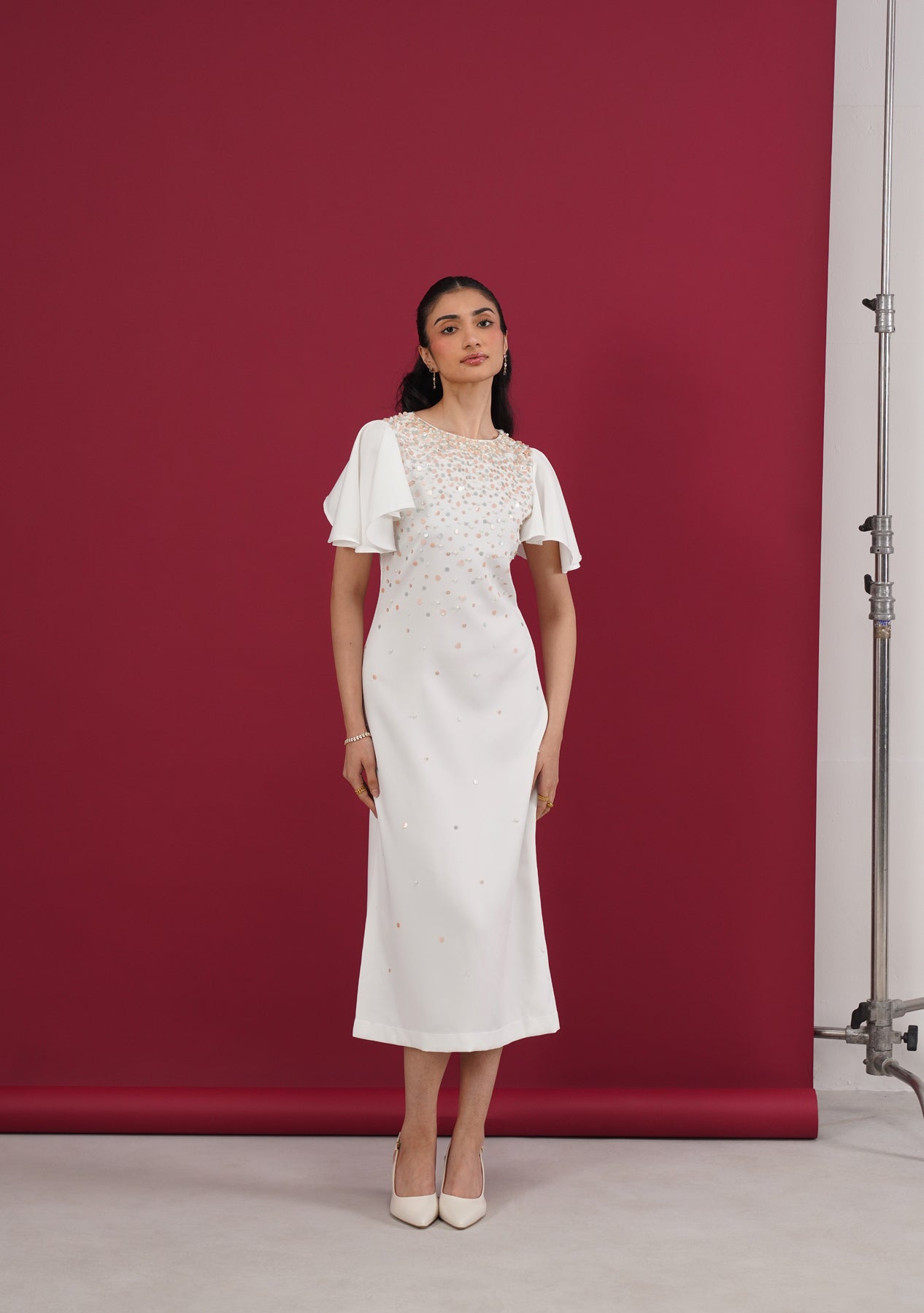 Rainni Midi Dress (White)