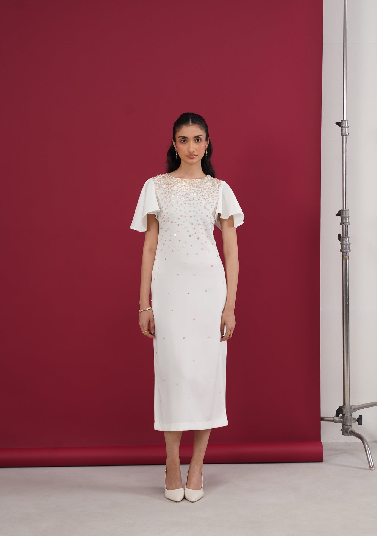 Rainni Midi Dress (White)