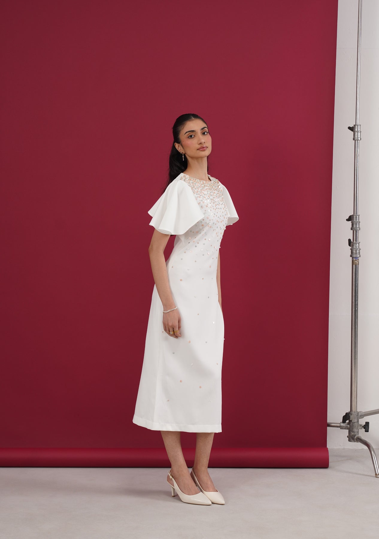 Rainni Midi Dress (White)