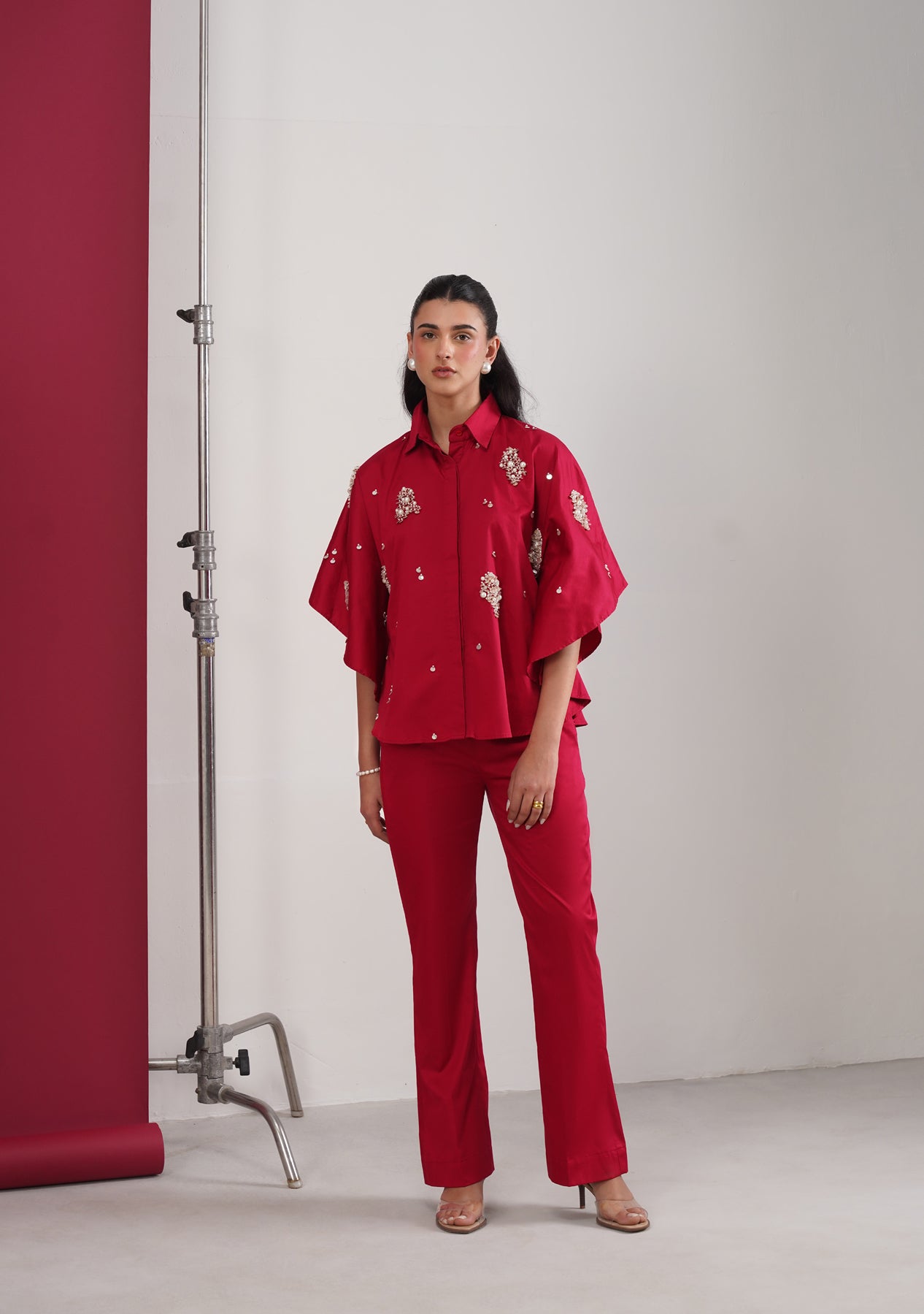 Cape Co-ord Set (Cherry Red)