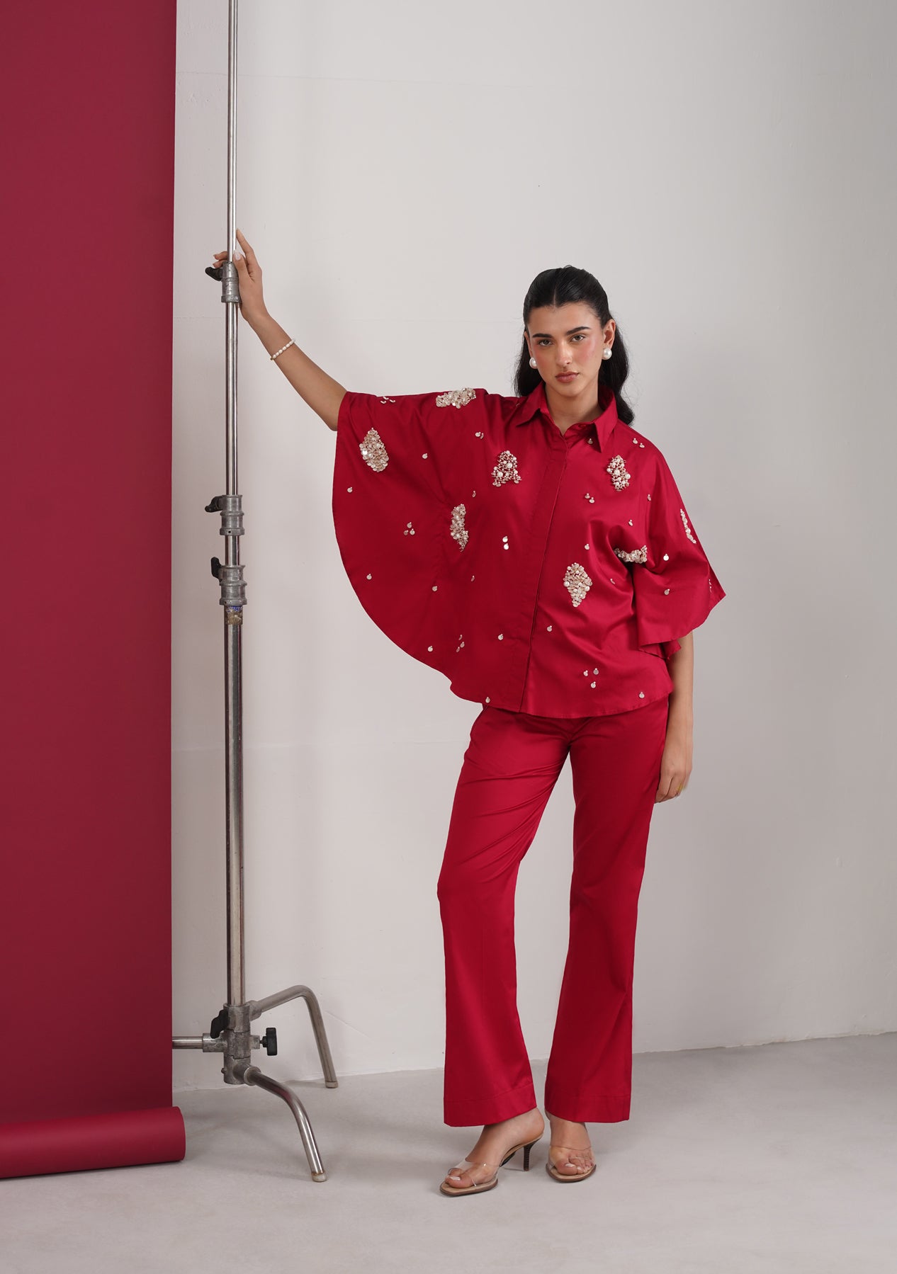 Cape Co-ord Set (Cherry Red)