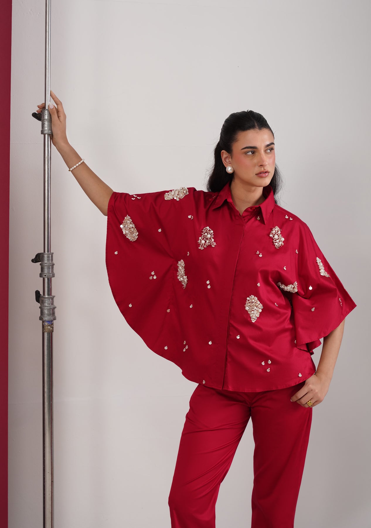 Cape Co-ord Set (Cherry Red)