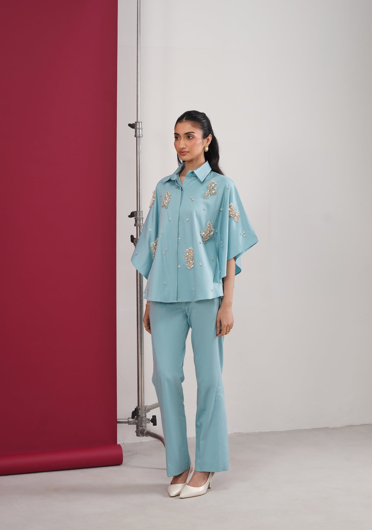 Cape Co-ord Set (Soft Cyan)