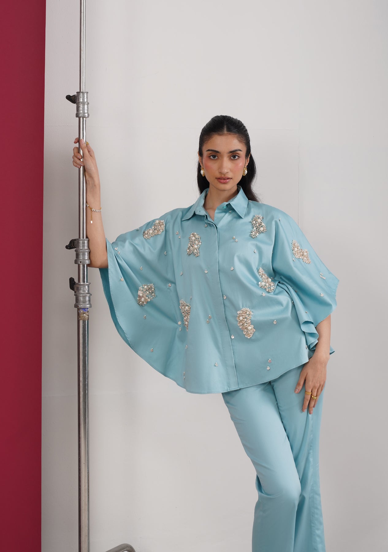 Cape Co-ord Set (Soft Cyan)