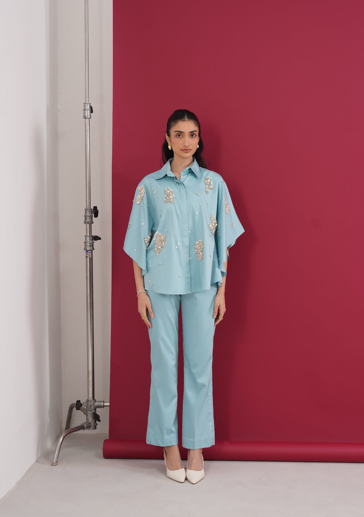 Cape Co-ord Set (Soft Cyan)