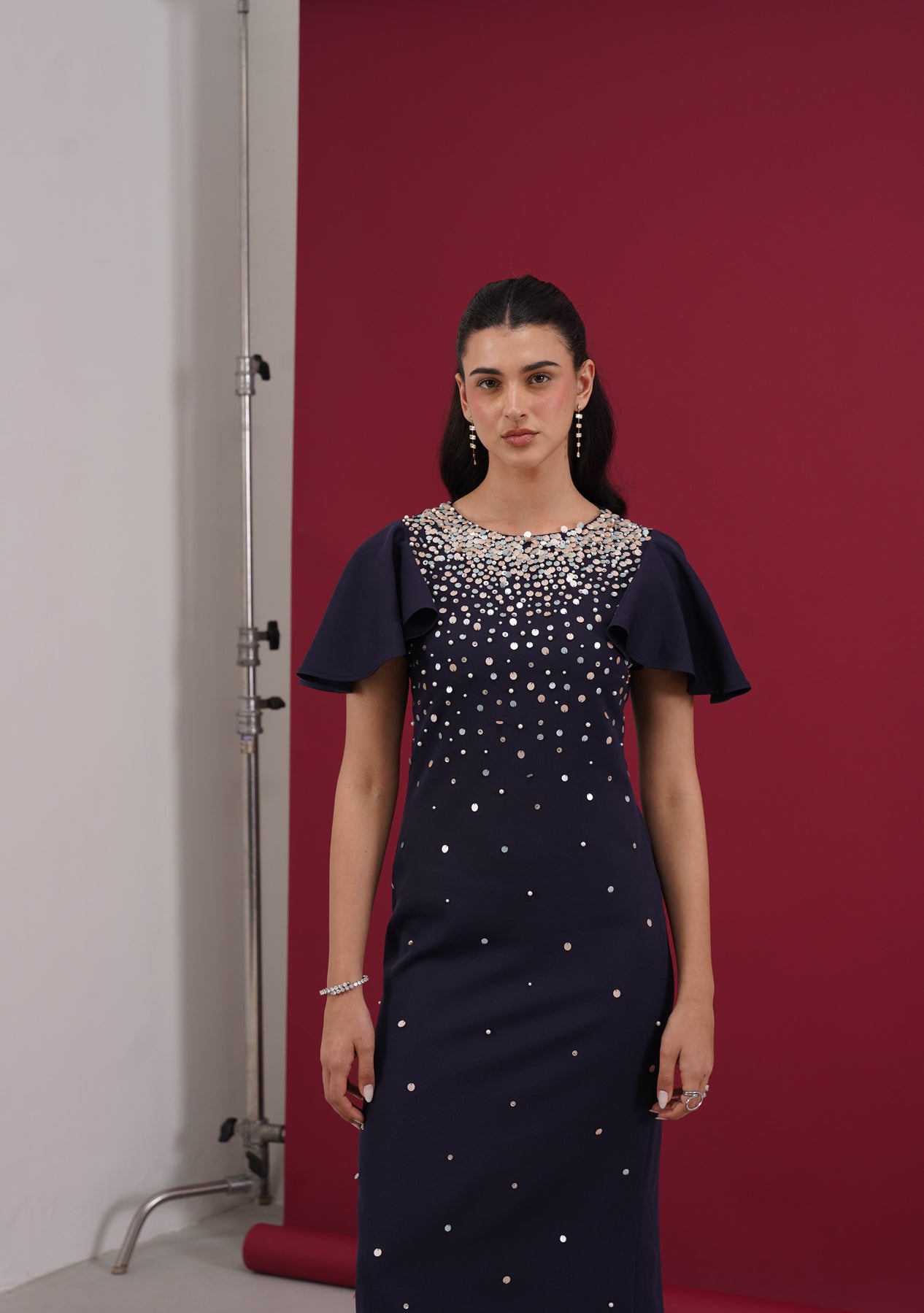 Rainni Midi Dress (Navy)