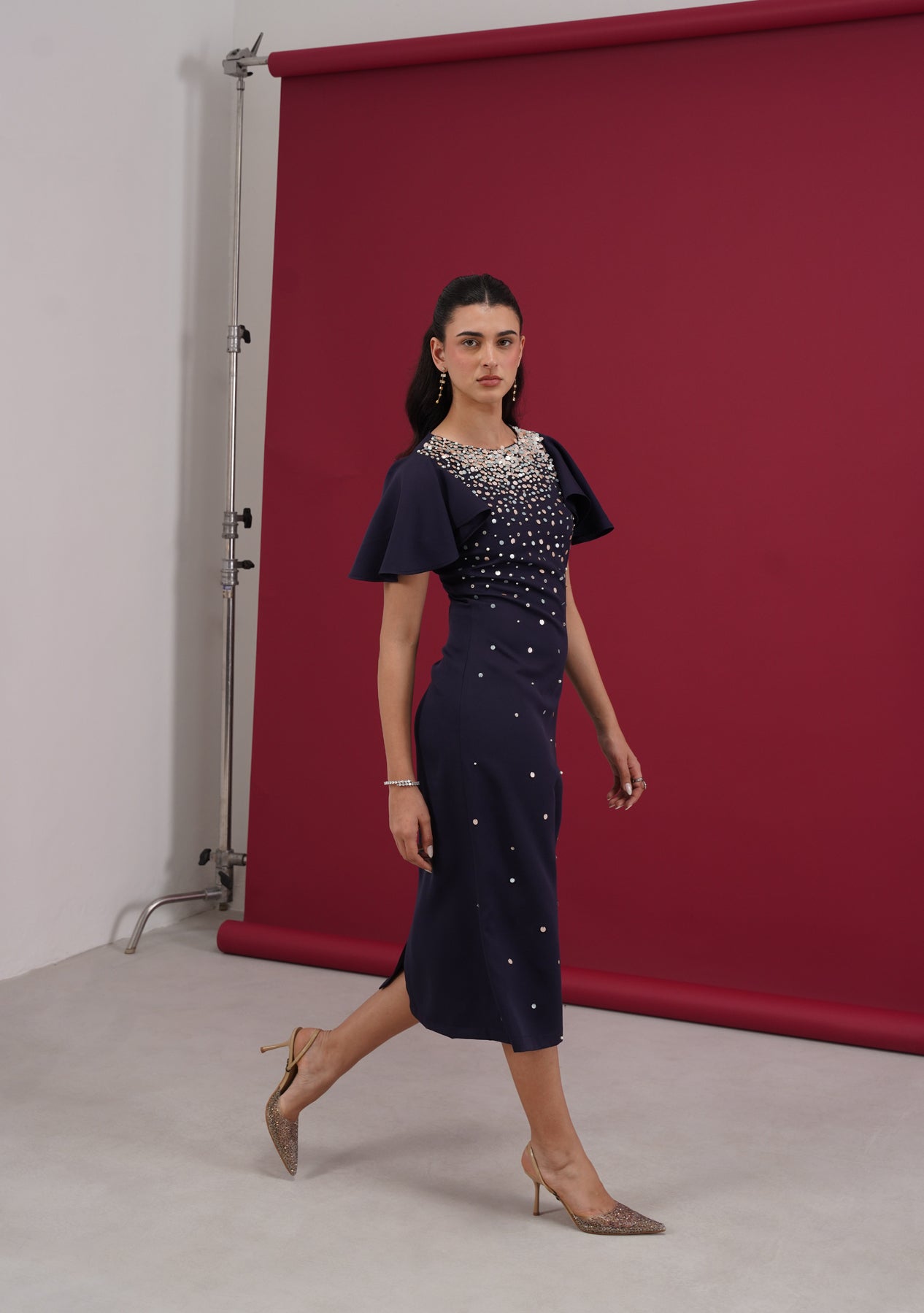 Rainni Midi Dress (Navy)