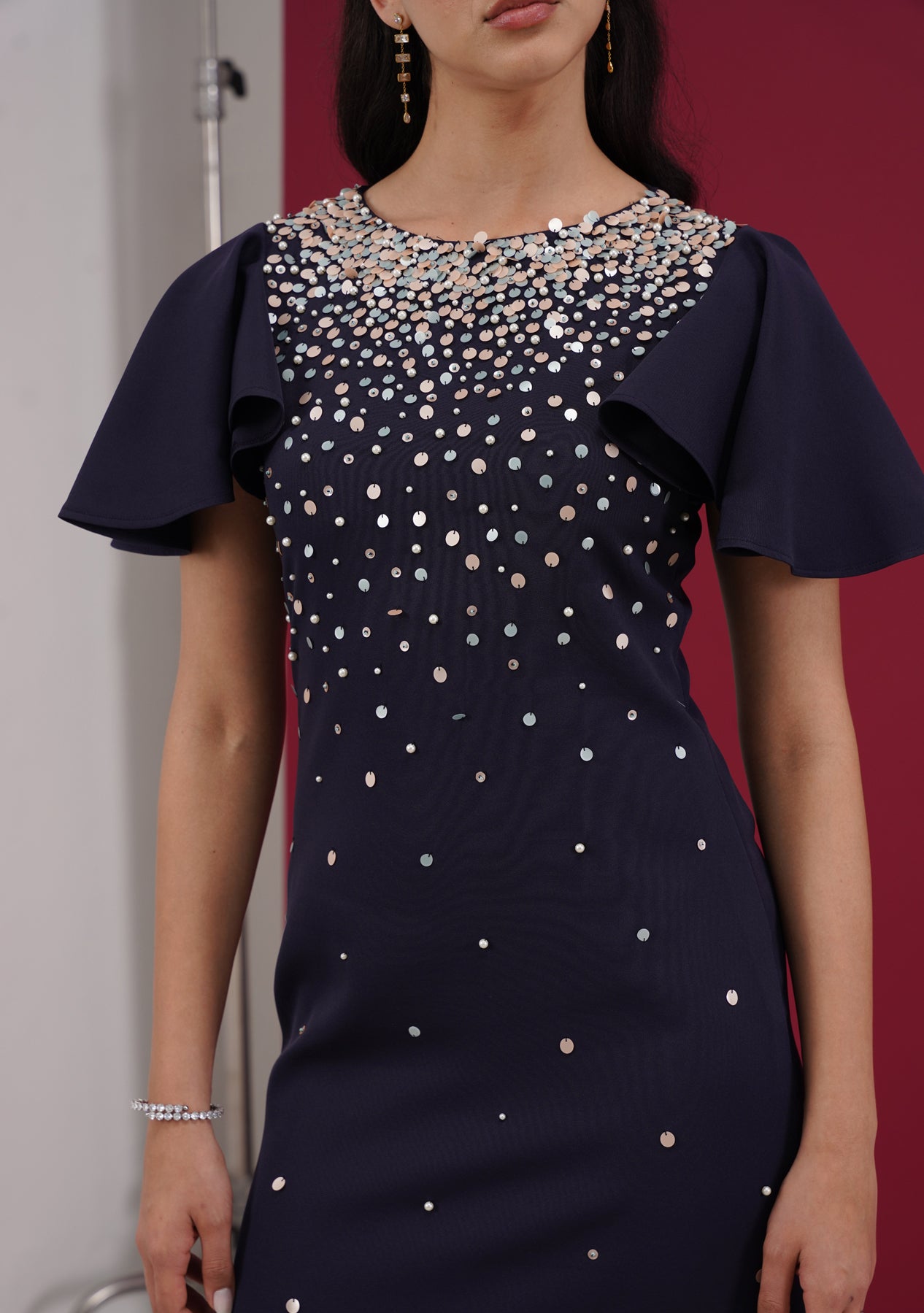 Rainni Midi Dress (Navy)