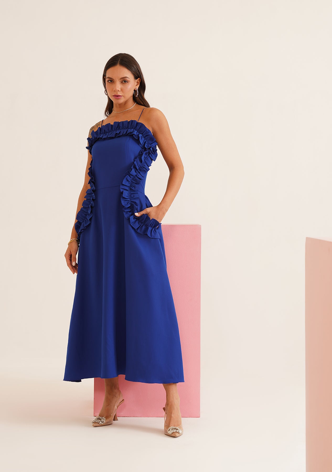 Milano Midi Dress (Blue)