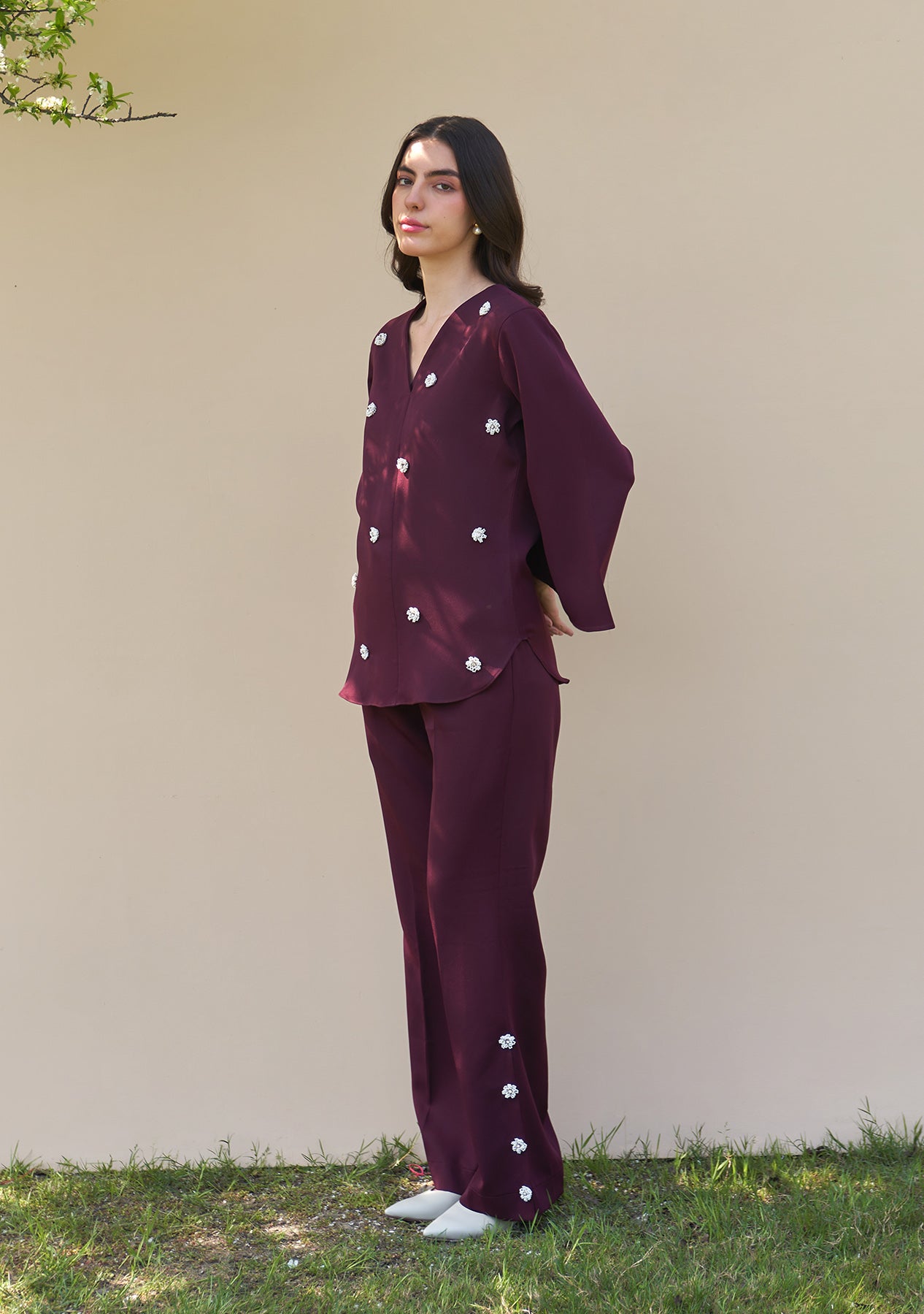 Greta Co-ord Set (Burgundy)