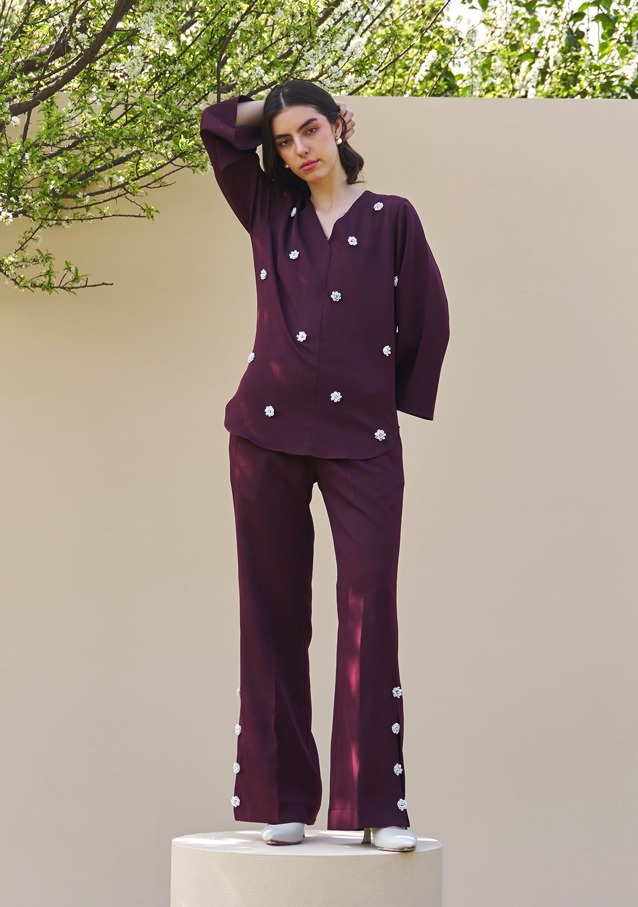 Greta Co-ord Set (Burgundy)