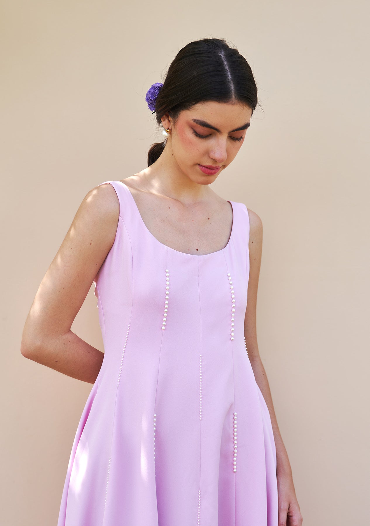 Caroline Midi Dress (Baby Pink)