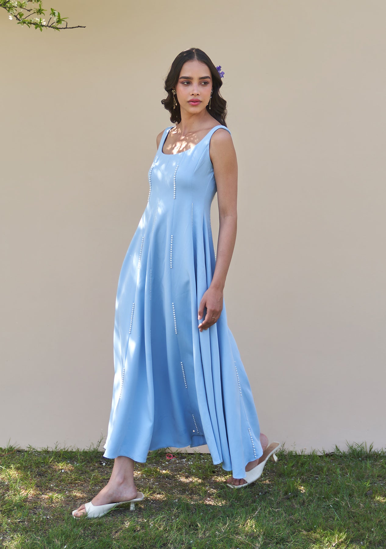 Caroline Midi Dress (Powder Blue)