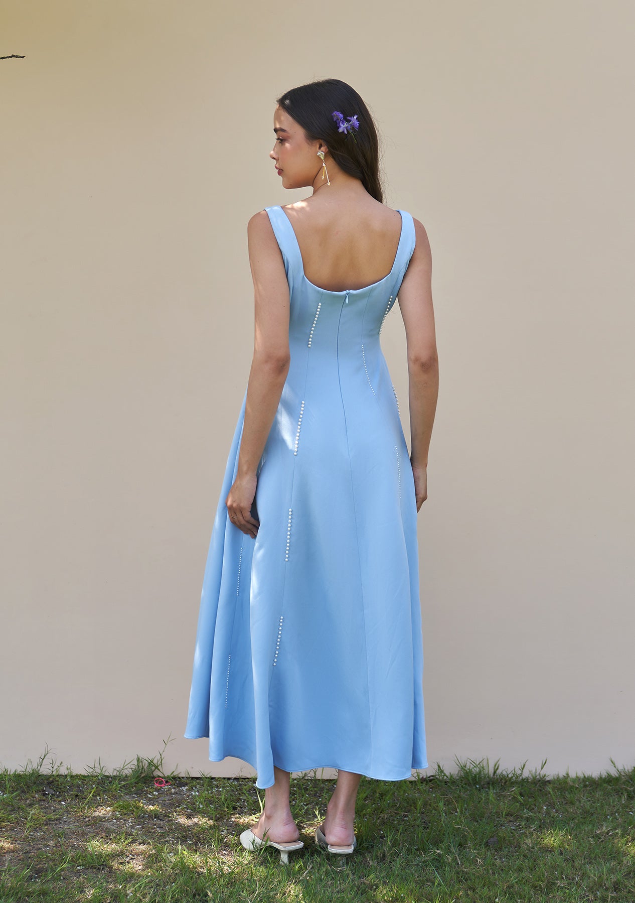 Caroline Midi Dress (Powder Blue)