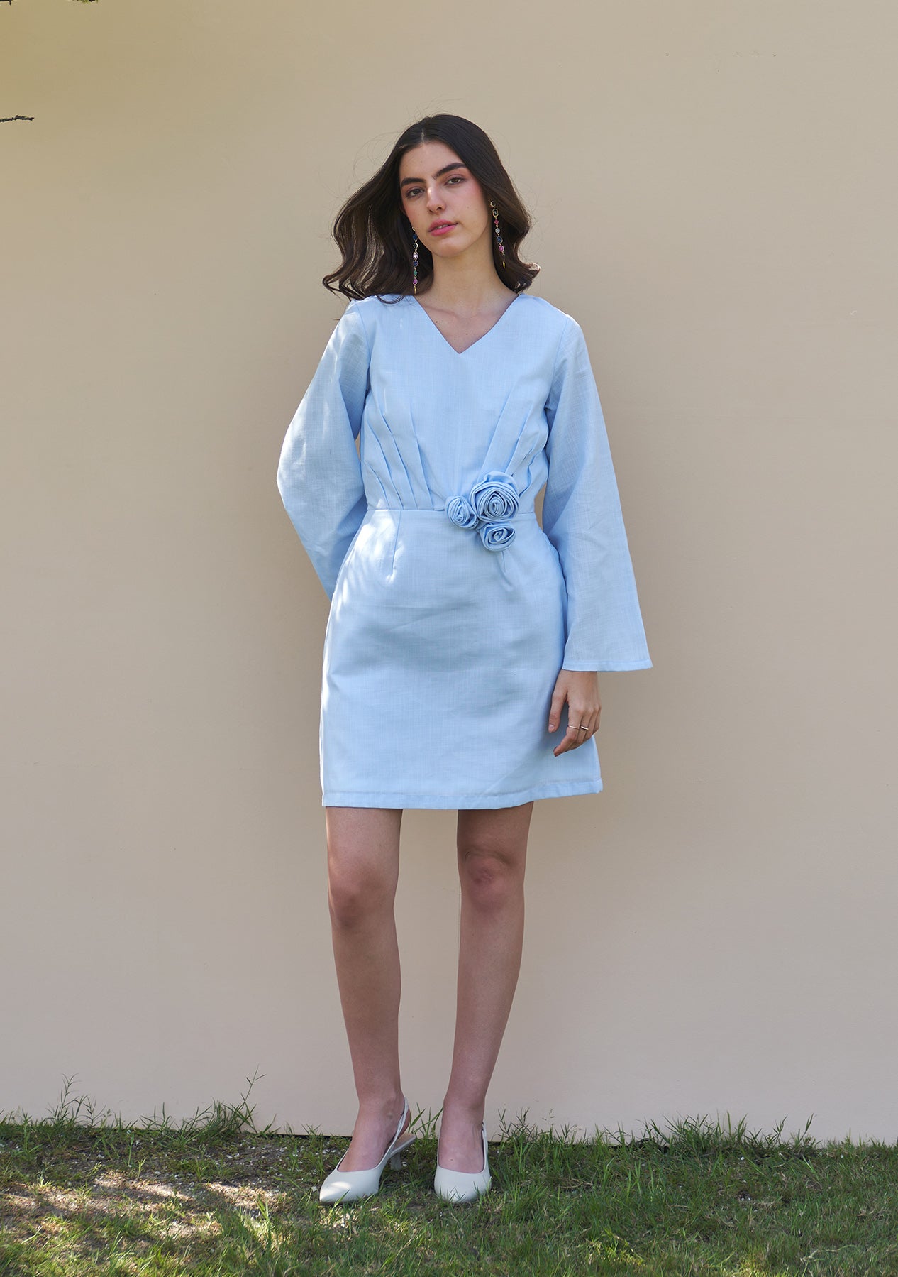 Rosalie Mini Dress (Powder Blue)