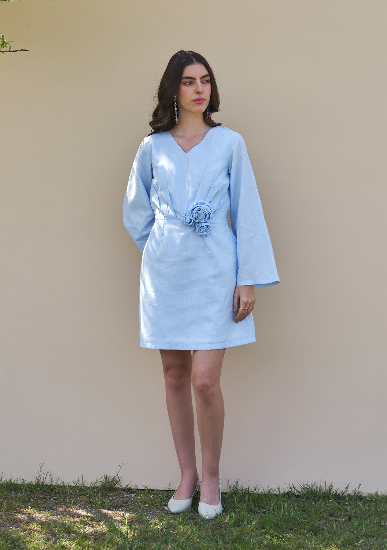 Rosalie Mini Dress (Powder Blue)