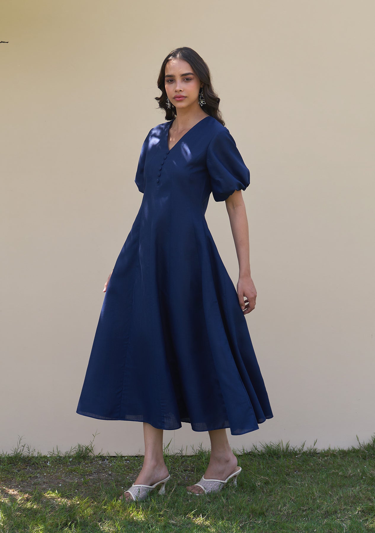 Pia Midi Dress (Navy Blue)