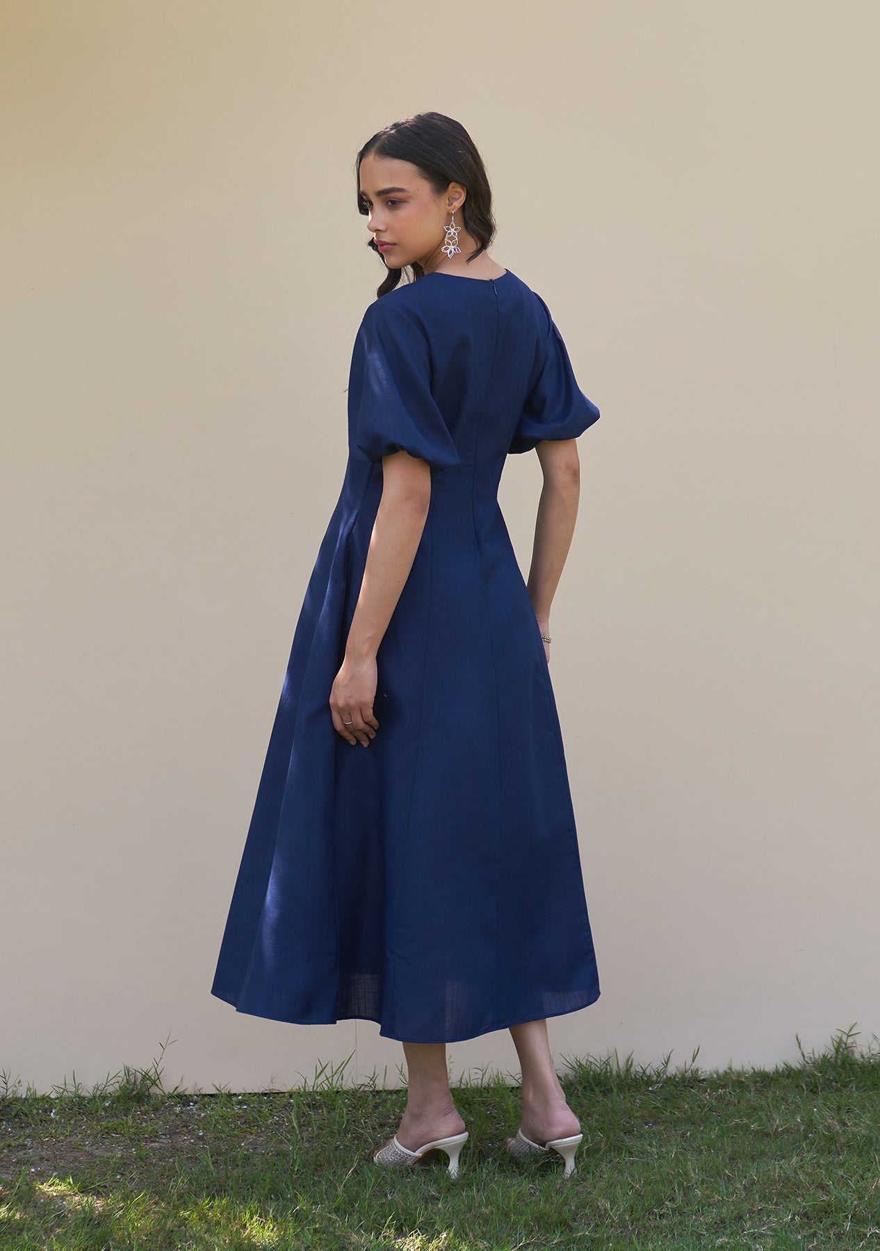 Pia Midi Dress (Navy Blue)