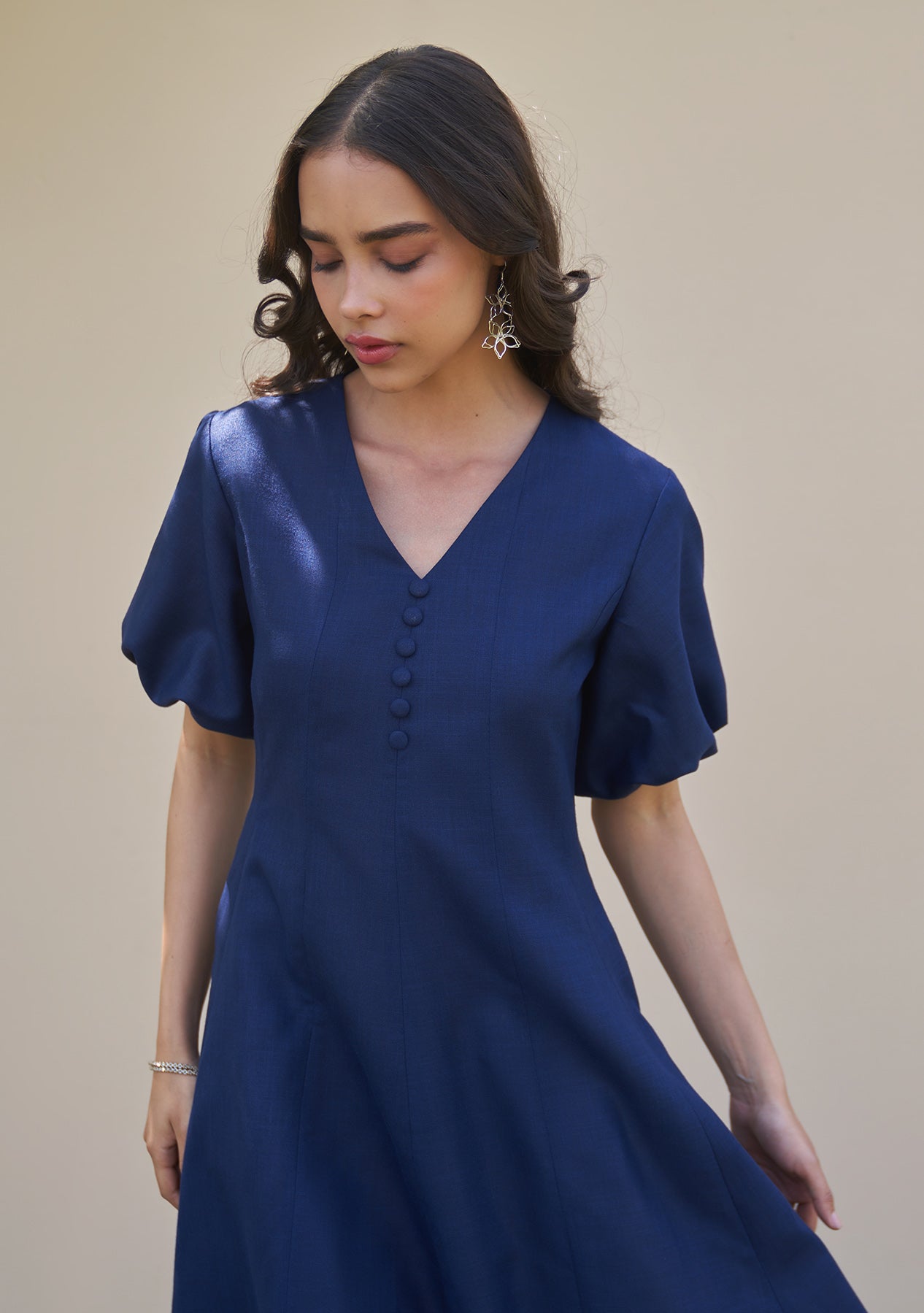 Pia Midi Dress (Navy Blue)