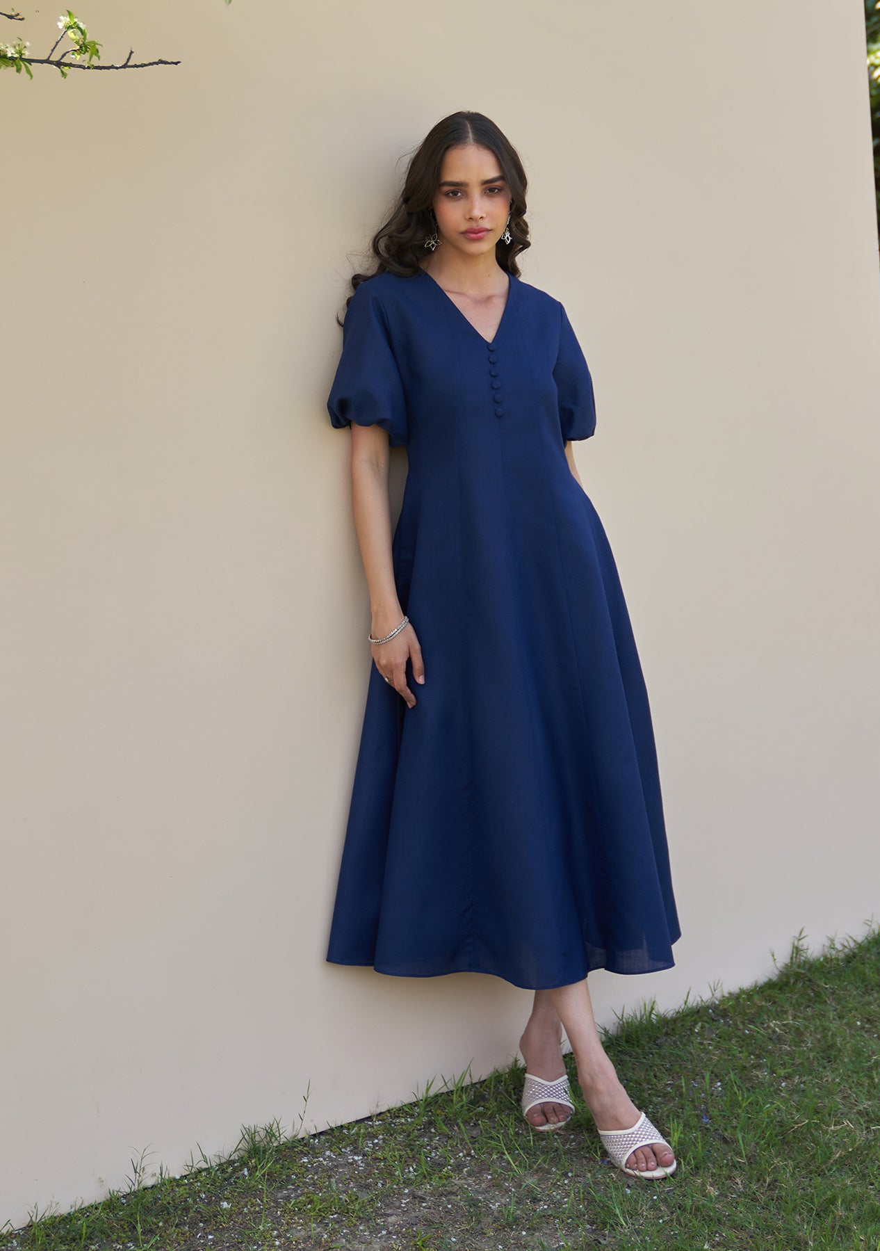 Pia Midi Dress (Navy Blue)