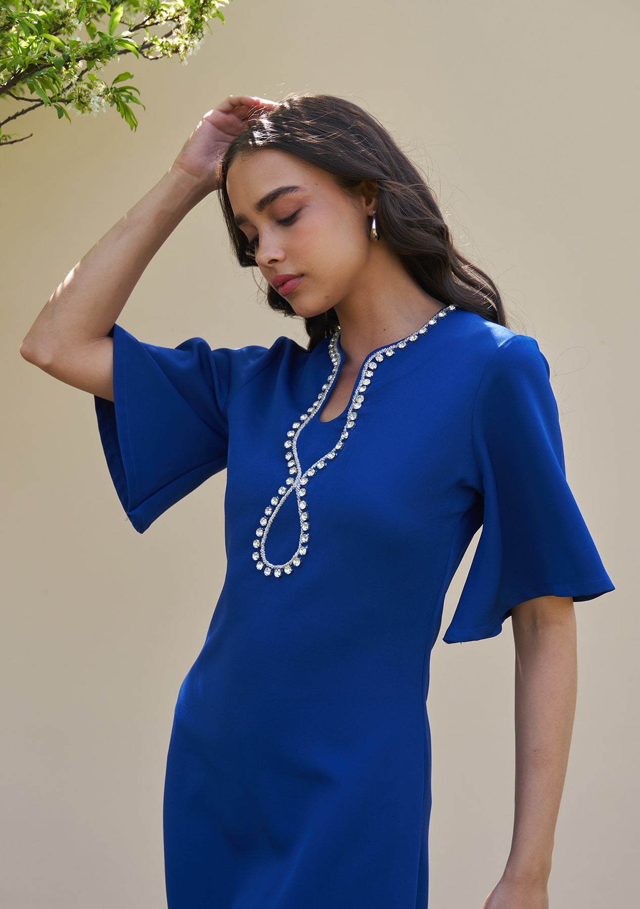 Dewdrop Midi Dress (Blue)