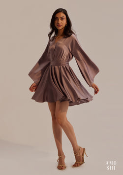 Angie Mini Dress (Taupe)