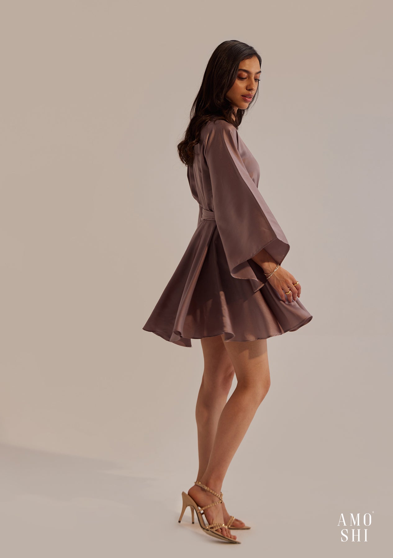 Angie Mini Dress (Taupe)