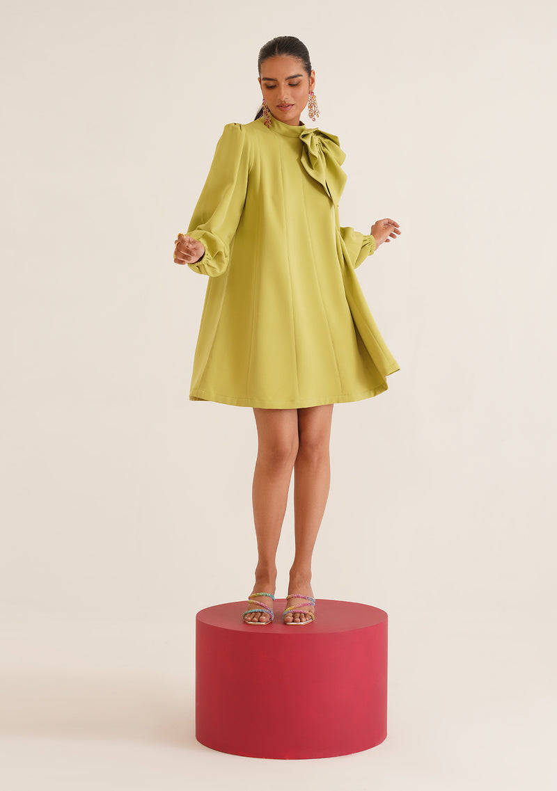 Belle Mini Dress (Cyber Green)
