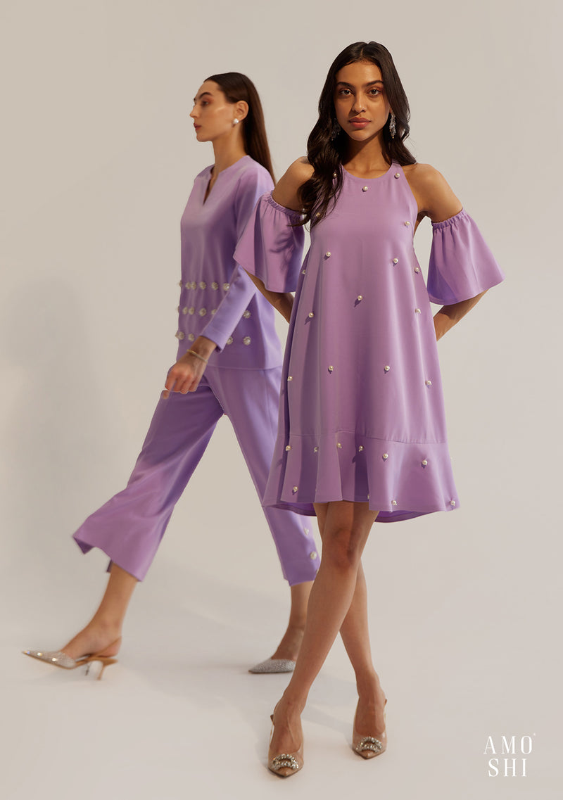 Dottie Dress with Detachable Sleeves (Lilac)