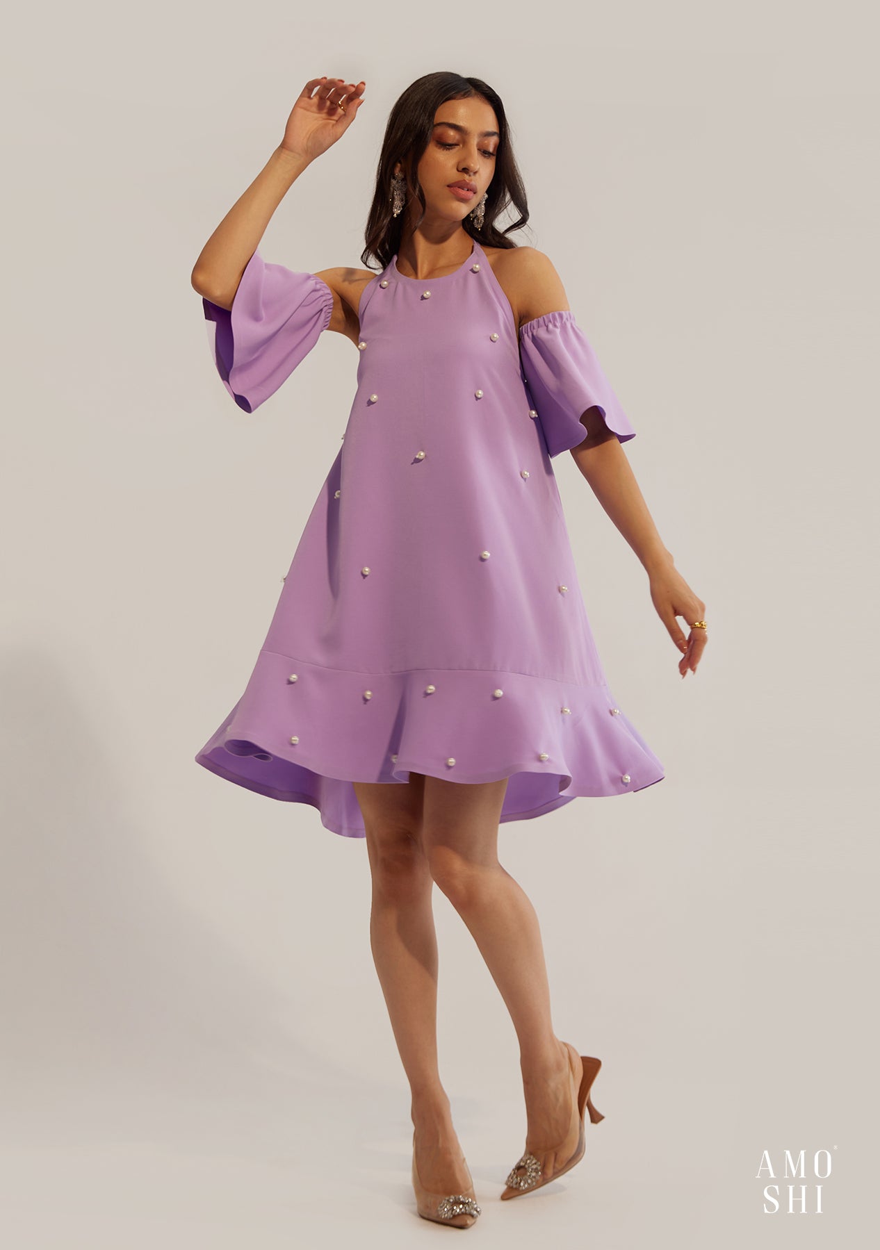 Dottie Dress with Detachable Sleeves (Lilac)