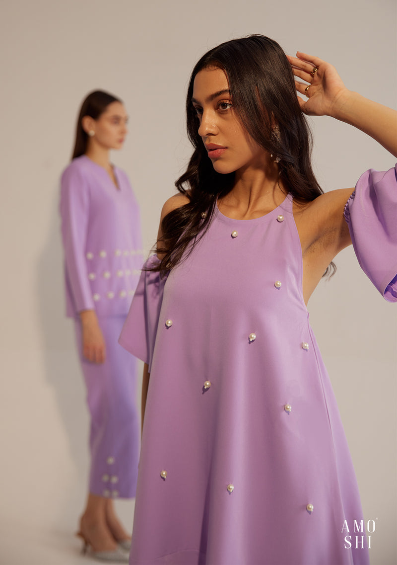 Dottie Dress with Detachable Sleeves (Lilac)