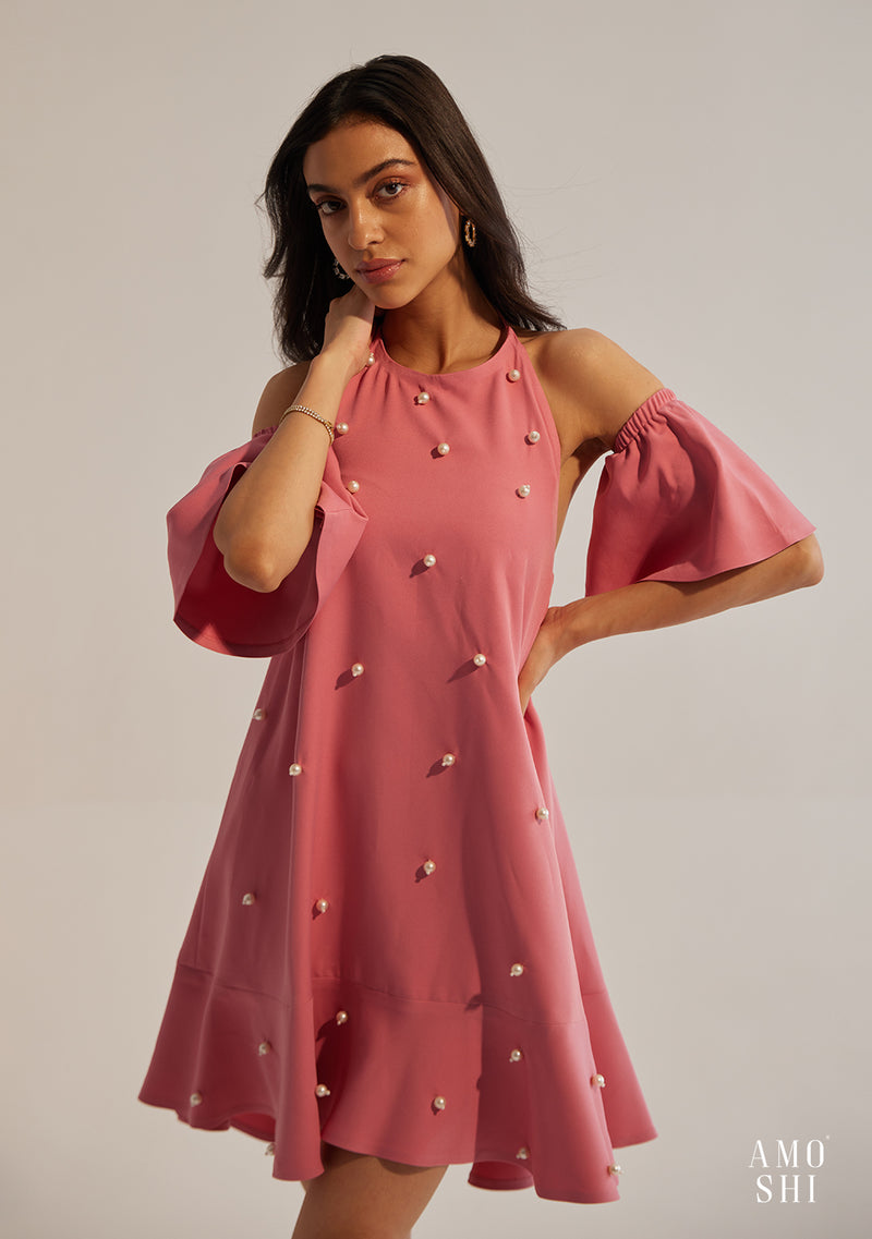 Dottie Dress with Detachable Sleeves (Pink)