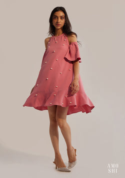 Dottie Dress with Detachable Sleeves (Pink)