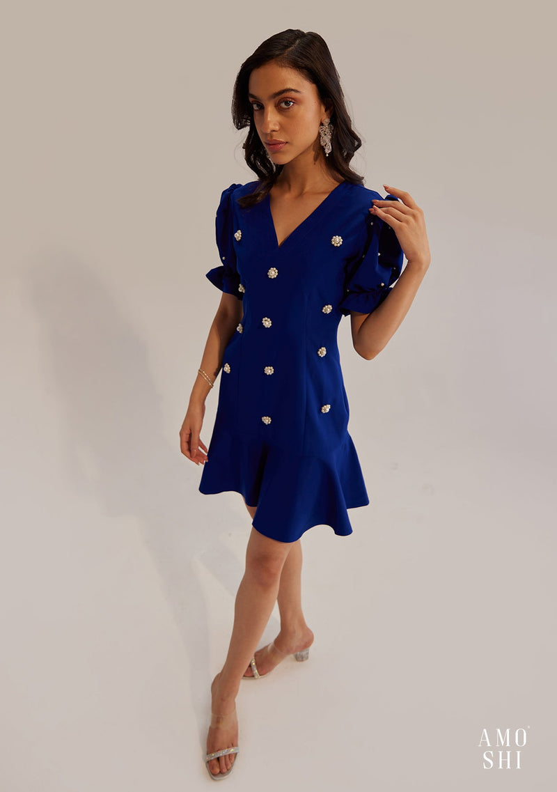 Arushi as seen in the Fiona Dress (Blue)